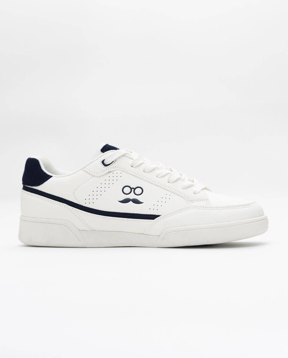 Sapatilhas Desportivas Casuais de Pele Branco / Azul-1