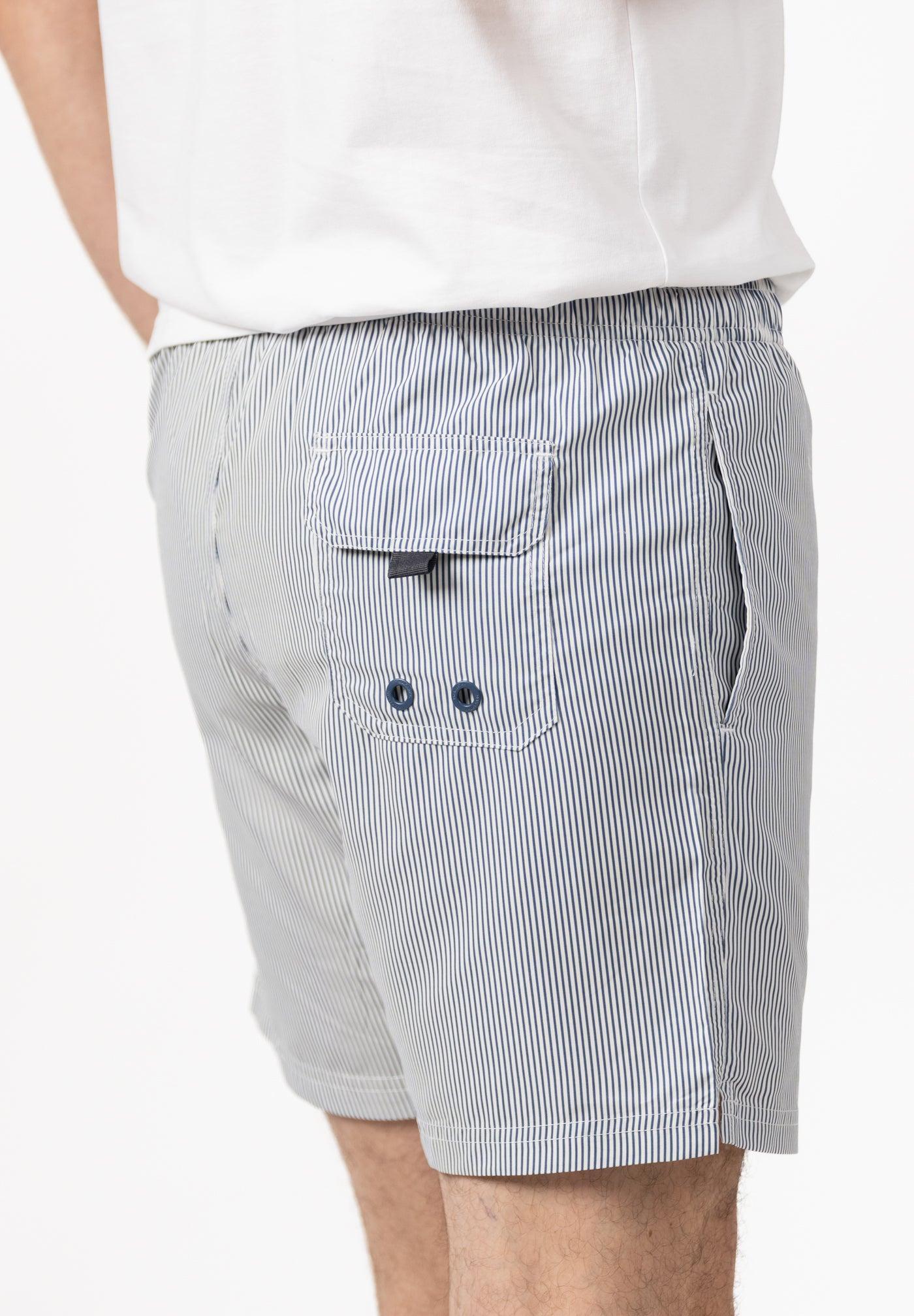 Fato de Banho com Estampado Às Riscas Índigo-4