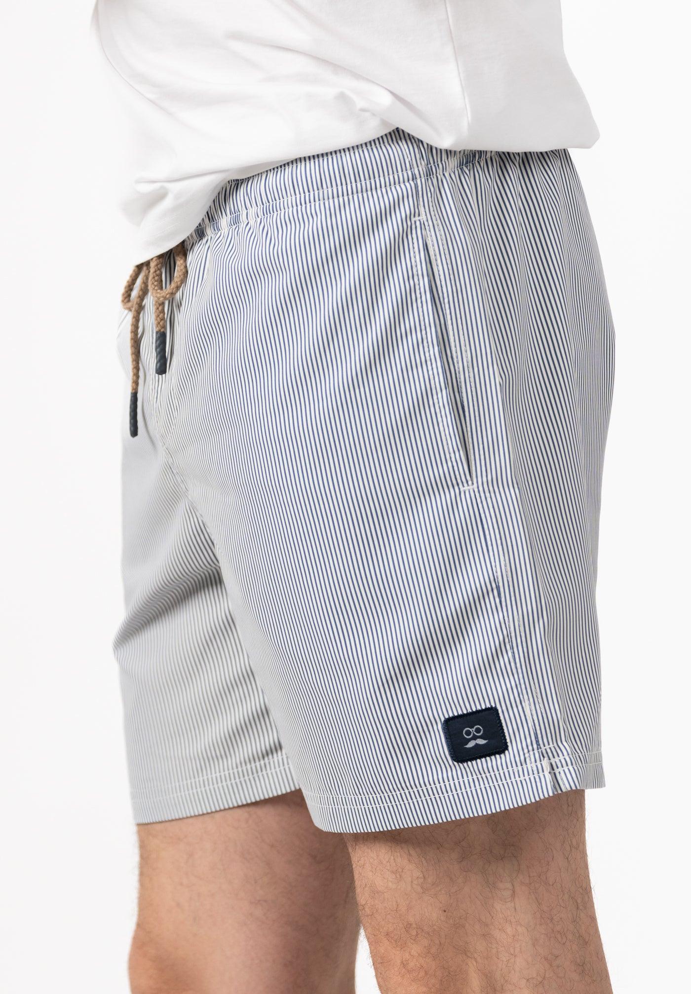 Fato de Banho com Estampado Às Riscas Índigo-5