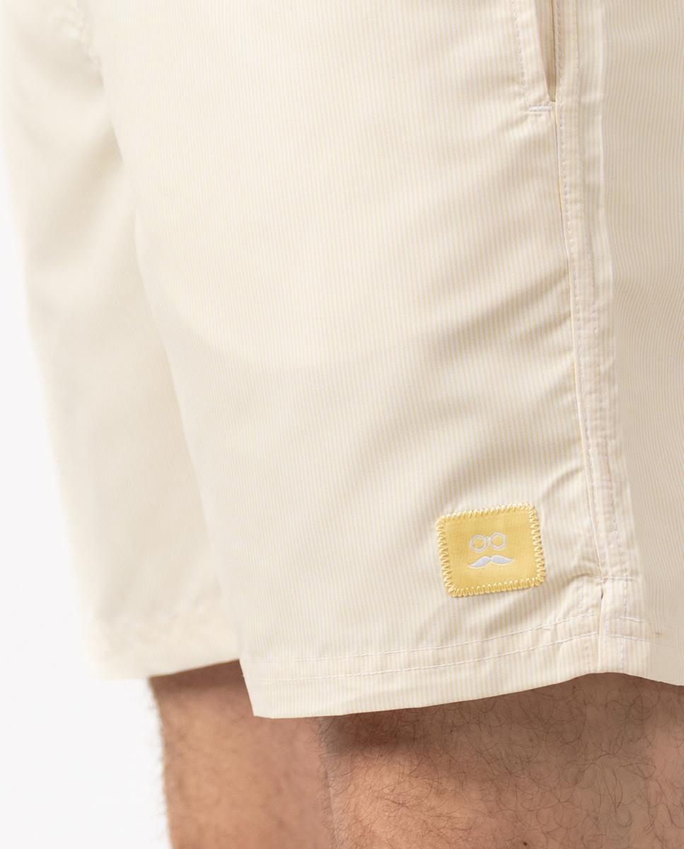 Fato de Banho com Estampado Às Riscas Amarelo-limão-2