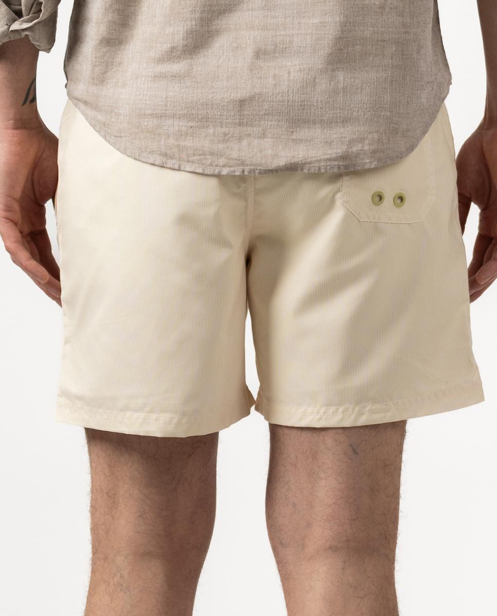 Fato de Banho com Estampado Às Riscas Amarelo-limão-4