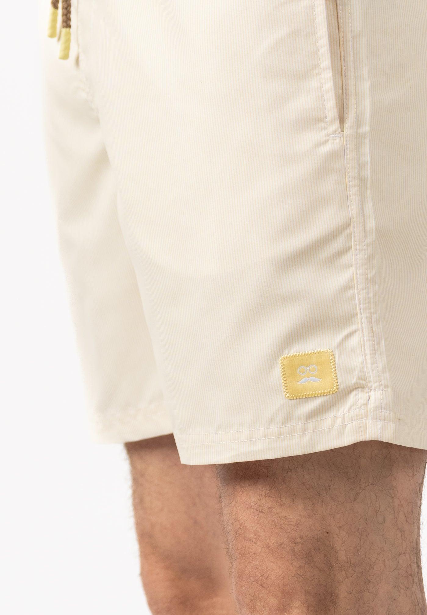 Fato de Banho com Estampado Às Riscas Amarelo-limão-5