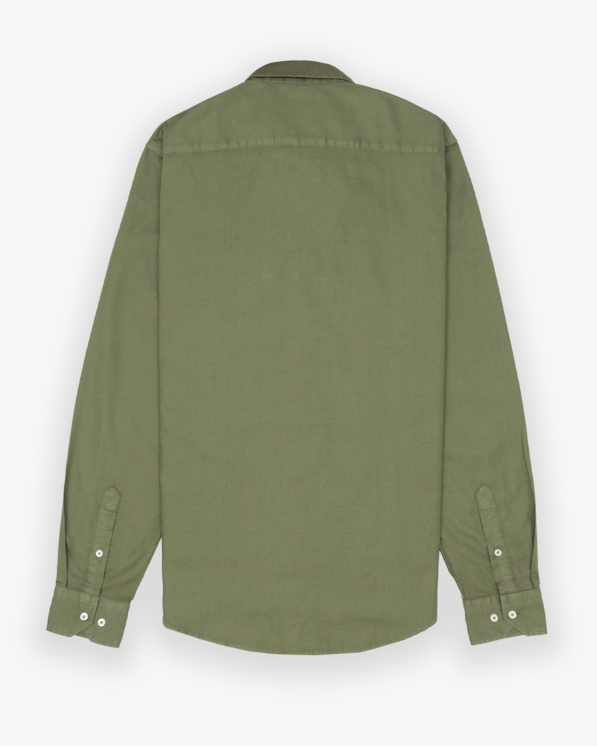 Camisa Slim com Tecido Garment Dyed Verde-3