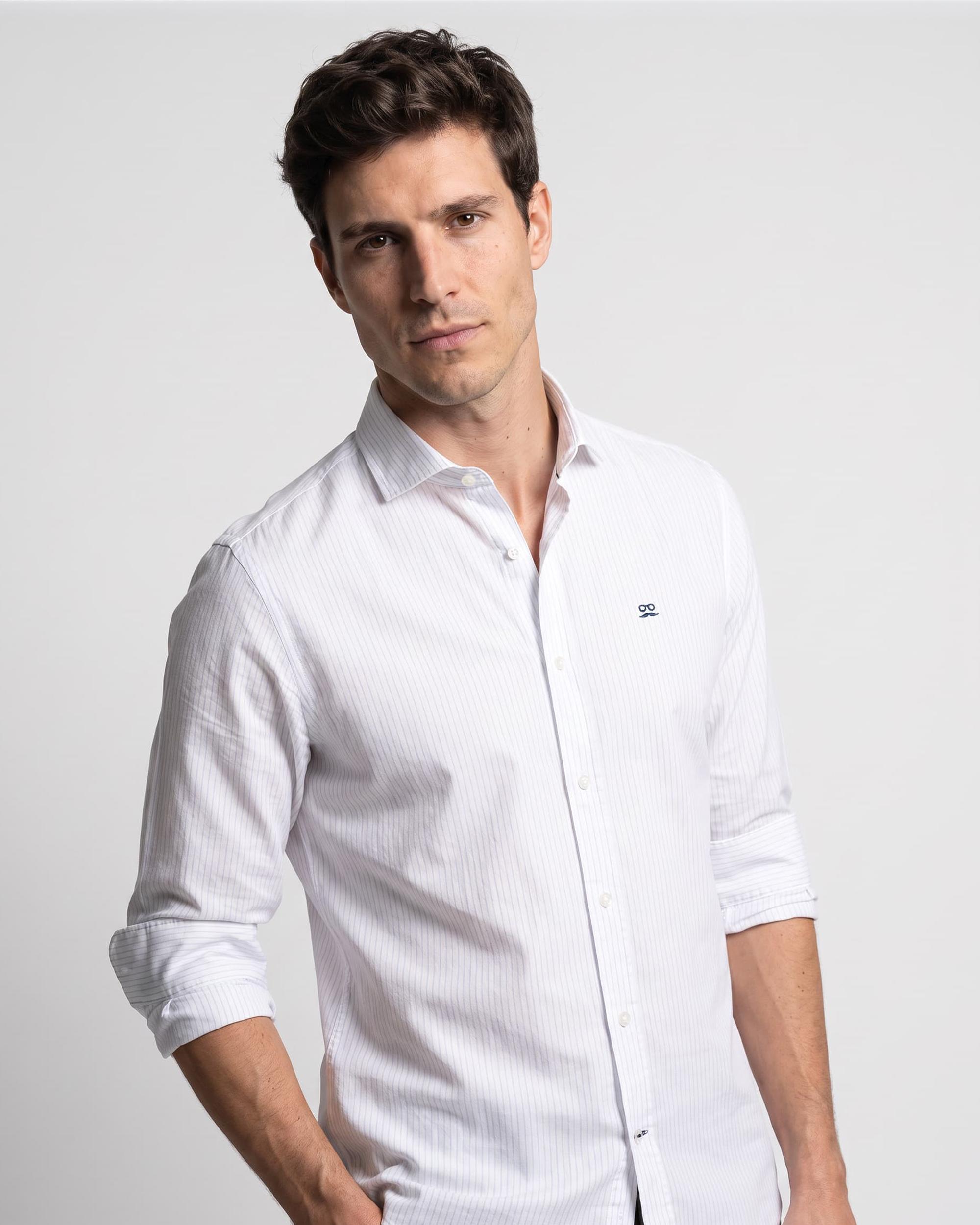 Imagem 0 de Camisa Slim com Gola Italiana