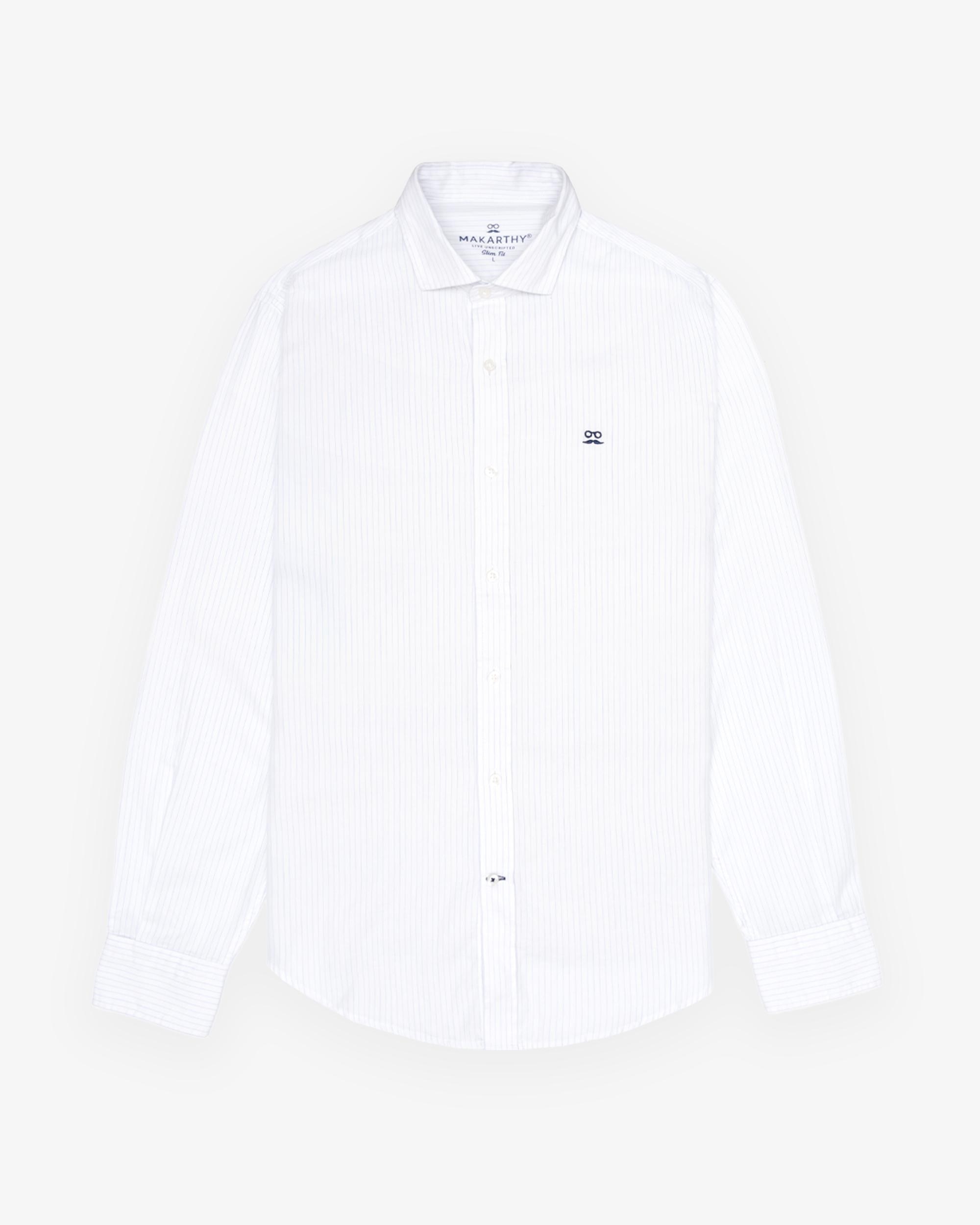 Camisa Slim com Gola Italiana Branco-2