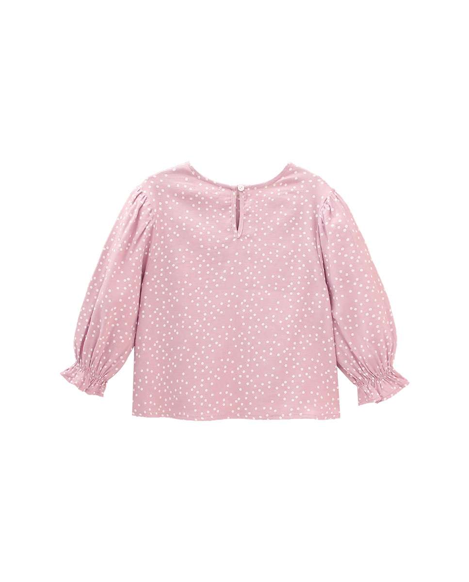 Blusa Infantil Estampada de Manga Comprida Rosa-claro-2