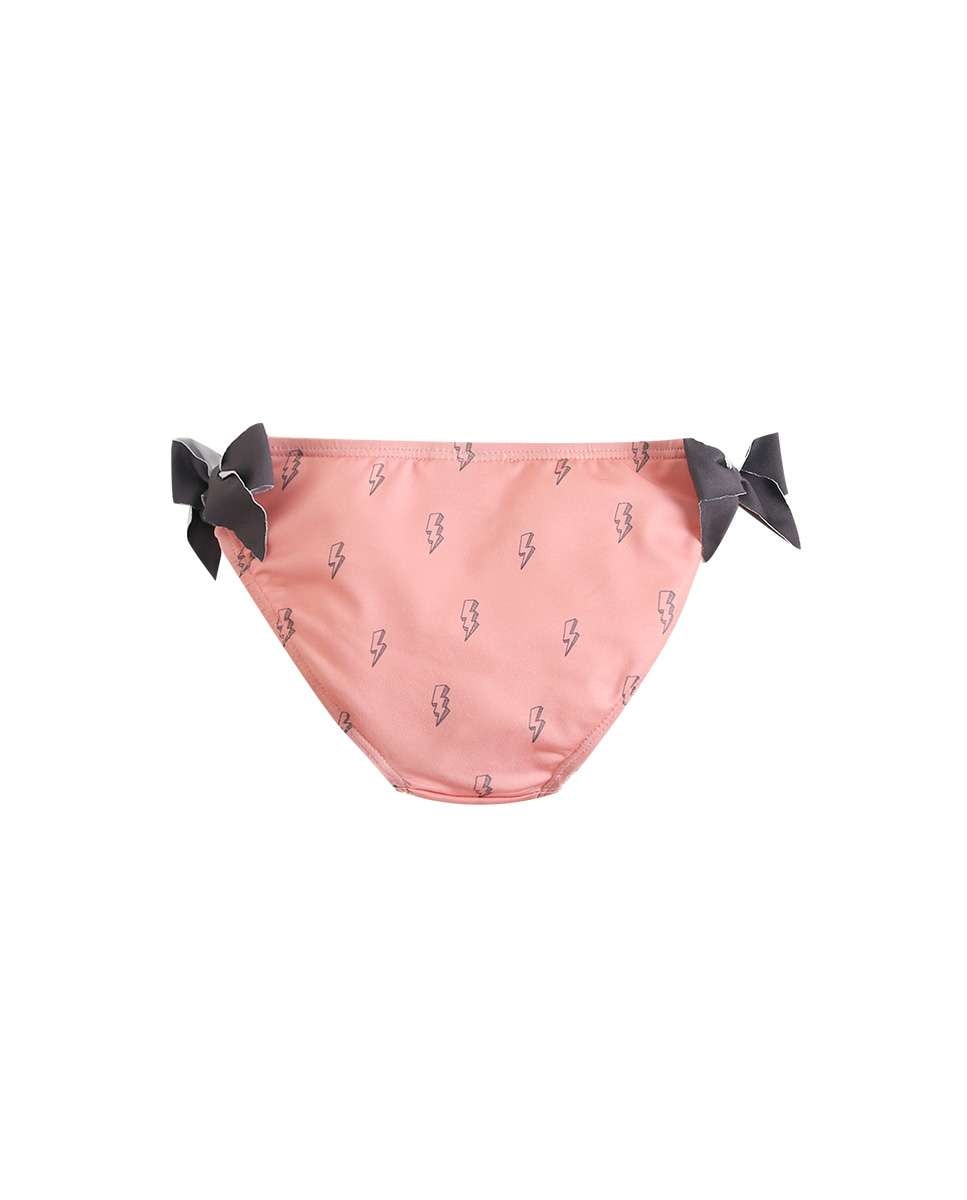 Gola de Bebé com Estampado de Raios e Laços Decorativos Coral-3