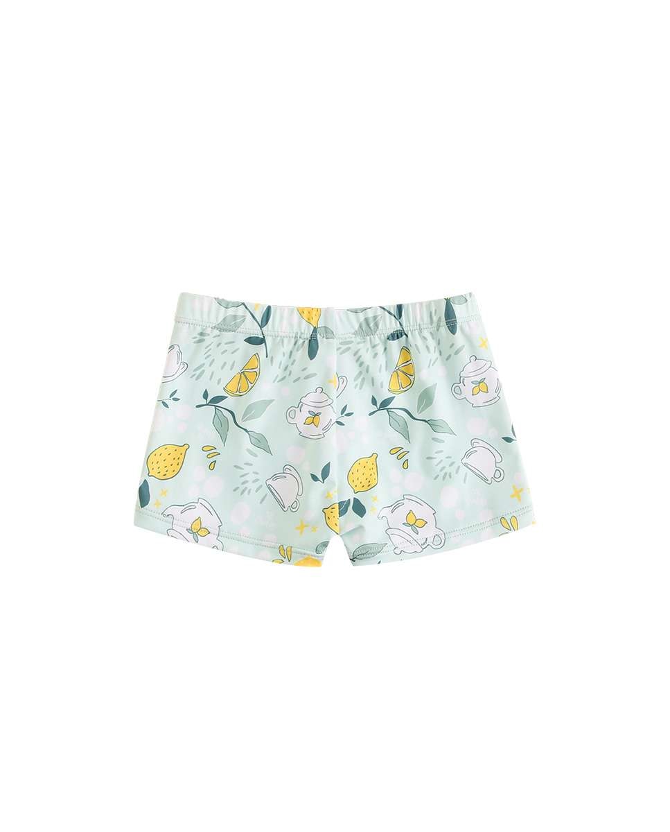 Gola de Bebé com Estampado de Chávenas e Limões e Cordão de Ajuste Verde-claro-2