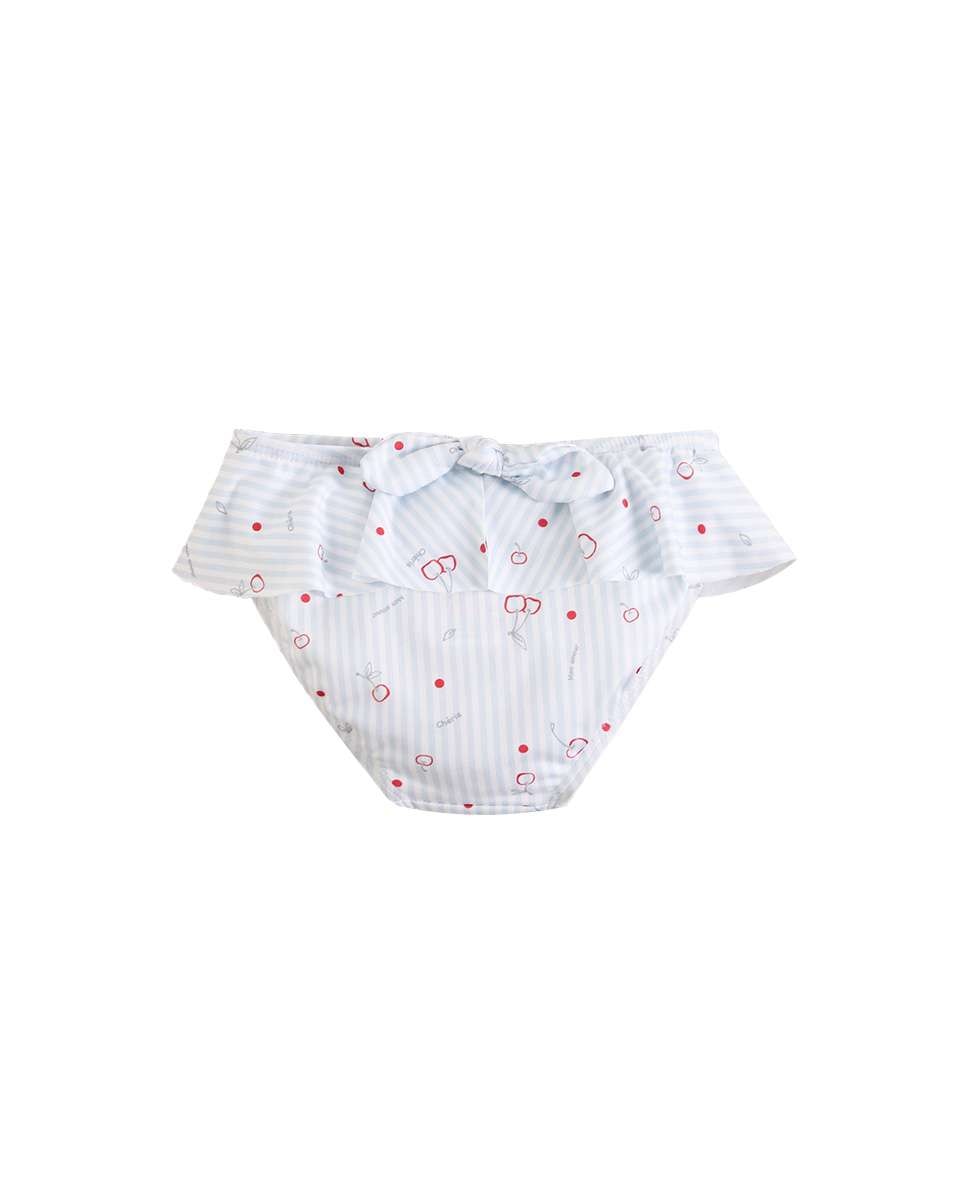 Gola para Bebé com Padrão Às Riscas e Estampado de Cerejas Dadati Azul-claro-2