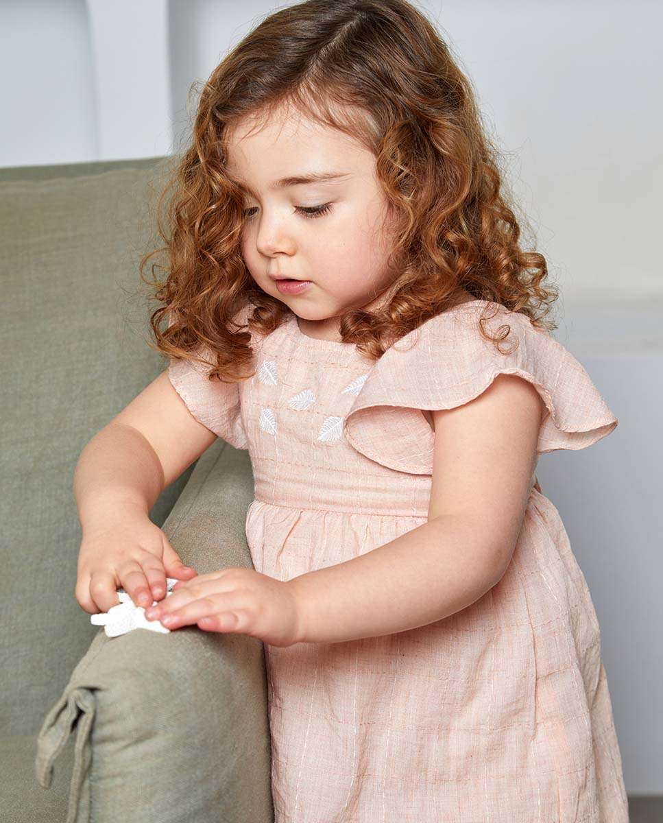 Imagem 0 de Vestido para Bebé com Detalhe Bordado e Gola em Conjunto