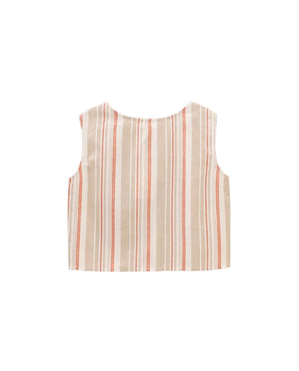 Blusa Infantil Tipo Top em Linho Às Riscas Dadati Multicolor-2