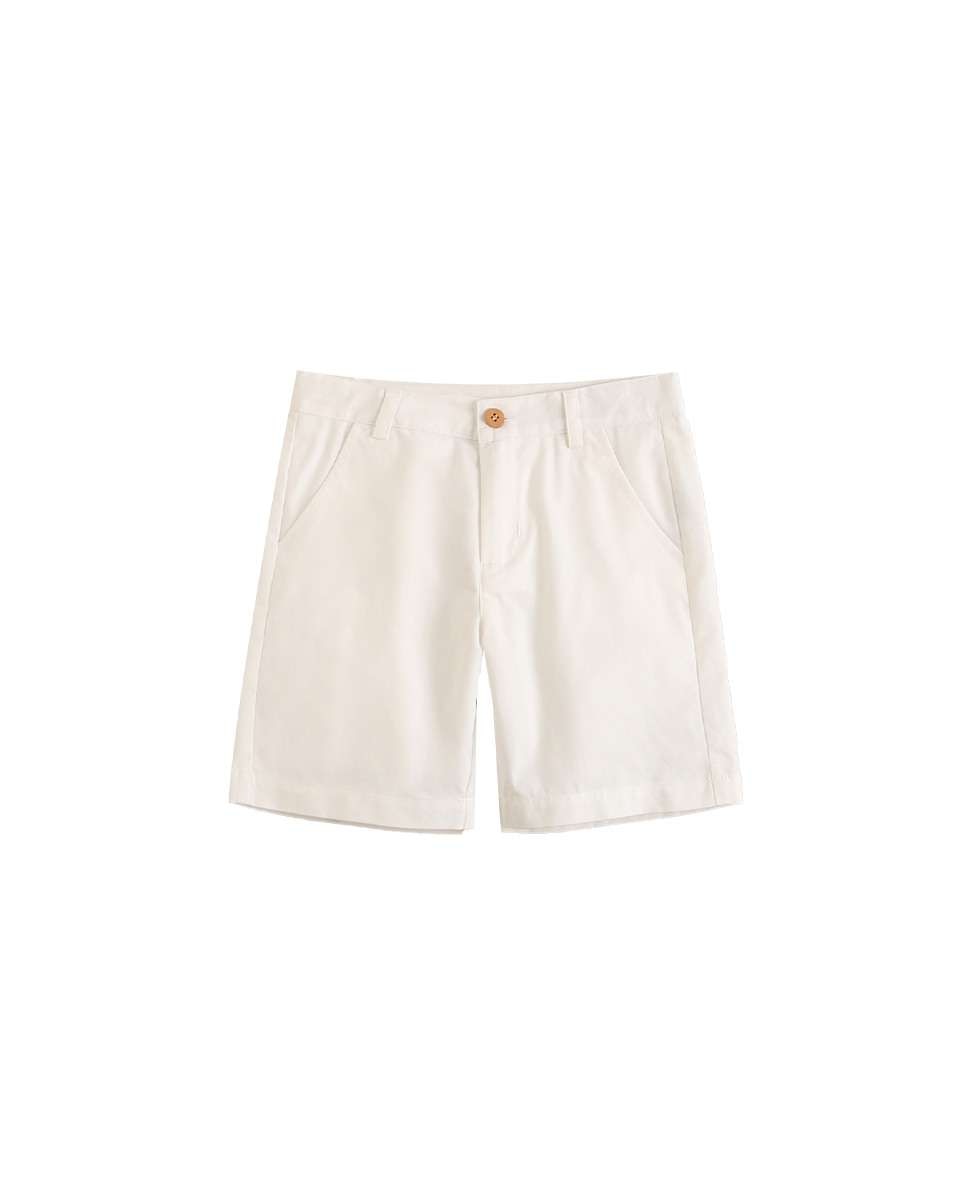 Bermudas Lisa Infantil com Cintura Ajustável Bege-2