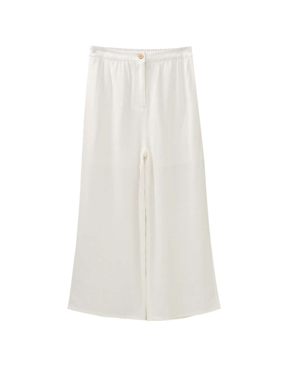 Calças Infantil Largas com Borracha Posterior na Cintura Dadati Branco-2