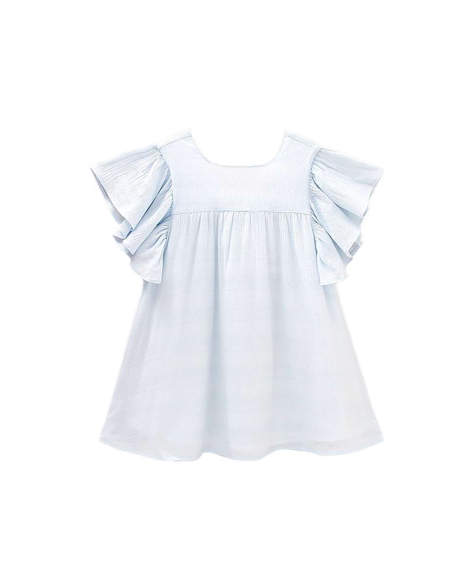 Vestido Infantil em Bambula Dadati Azul-3
