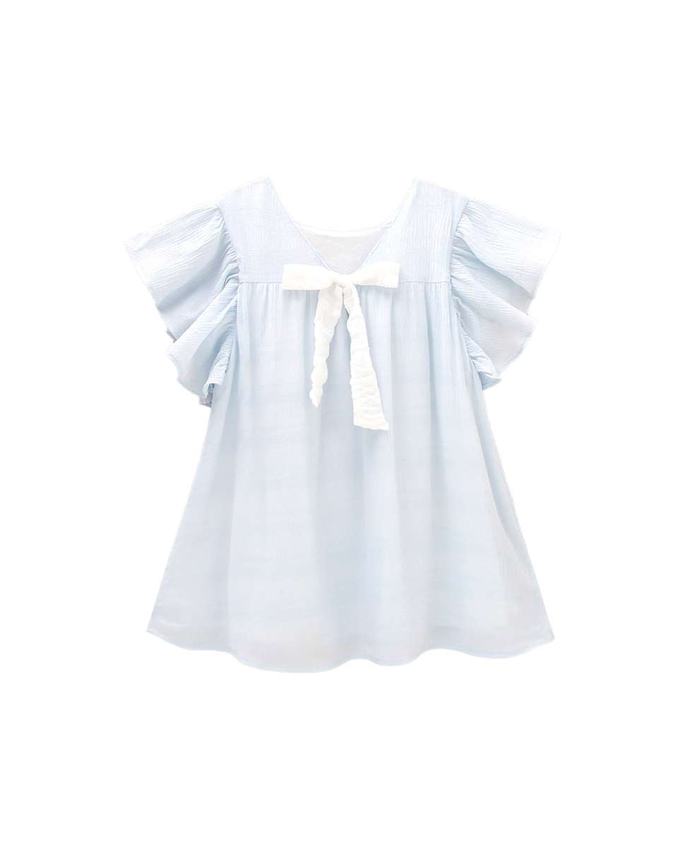 Vestido Infantil em Bambula Dadati Azul-4