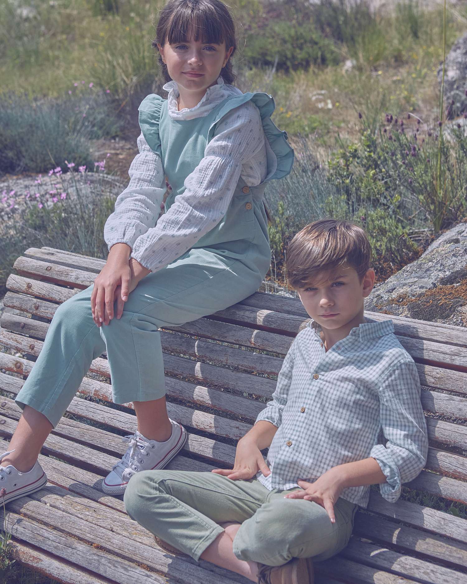 Calças Infantil Estilo 5 Bolsos Caqui-1
