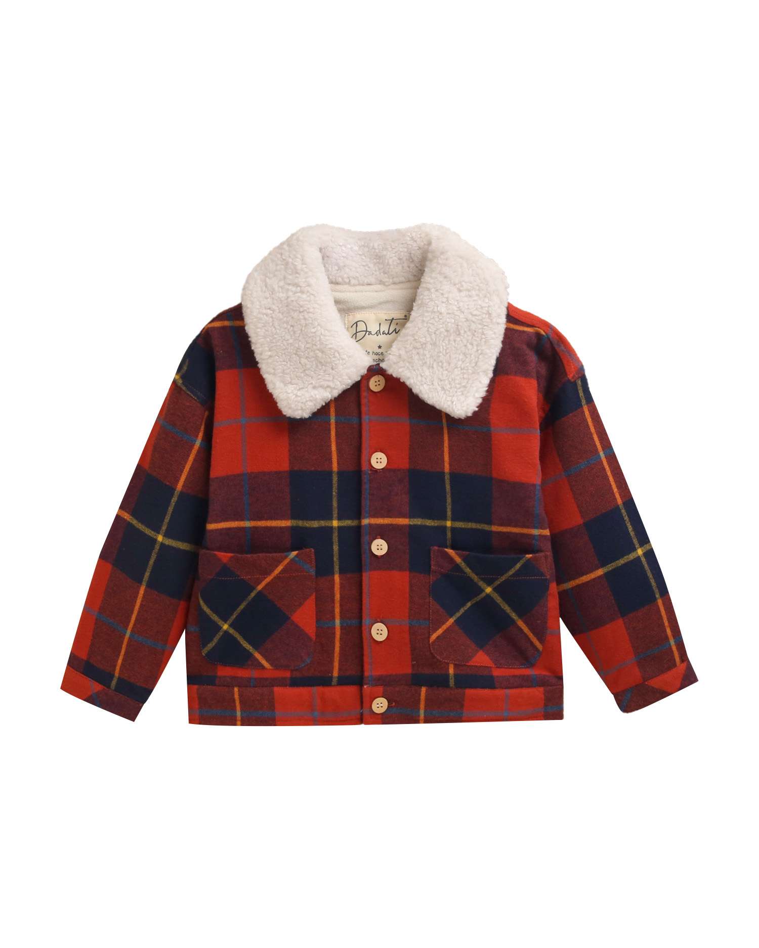 Imagem 0 de Chaqueta de niño de cuadros y cuello de borreguillo