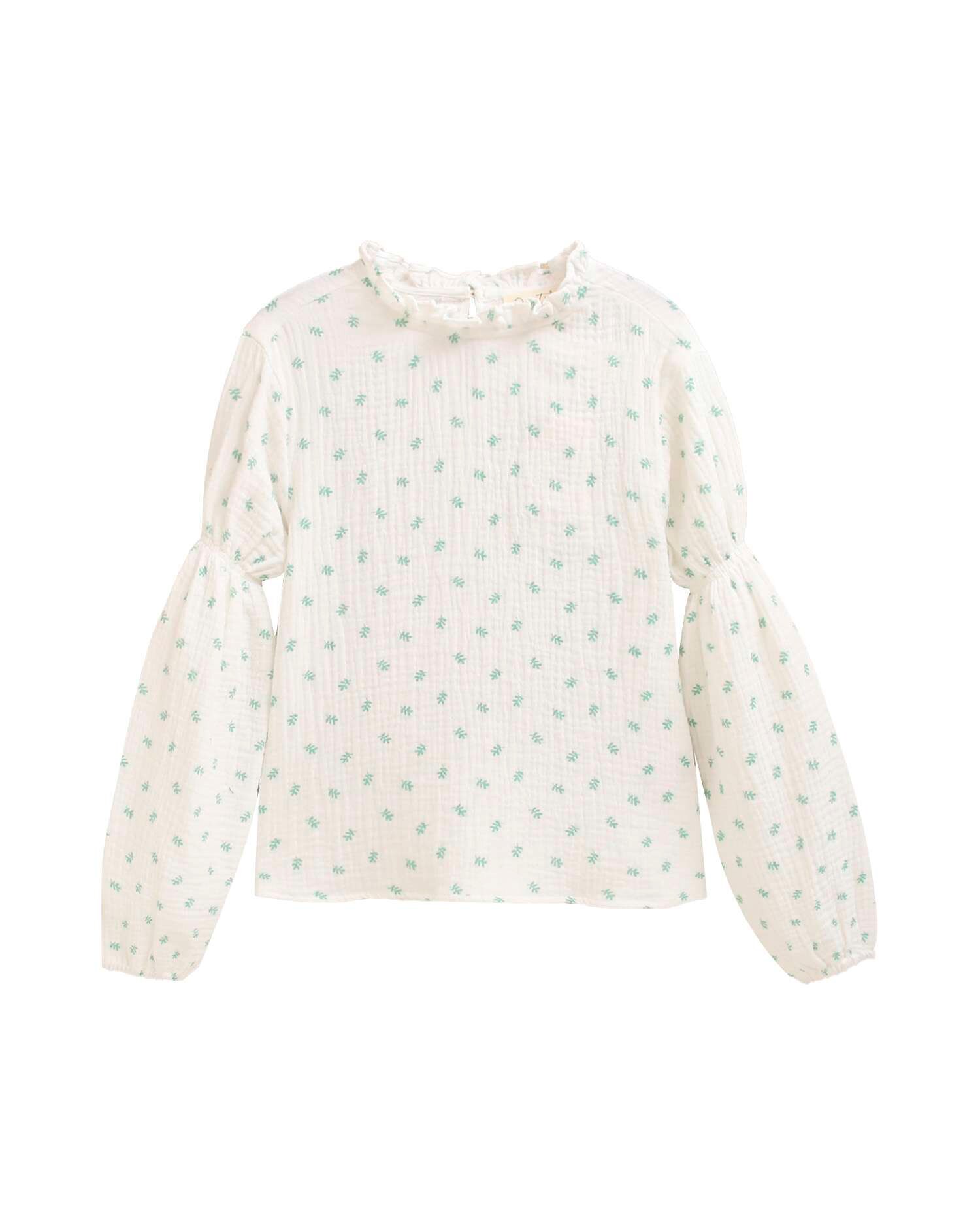 Blusa Infantil com Estampado de Flores Branco-2
