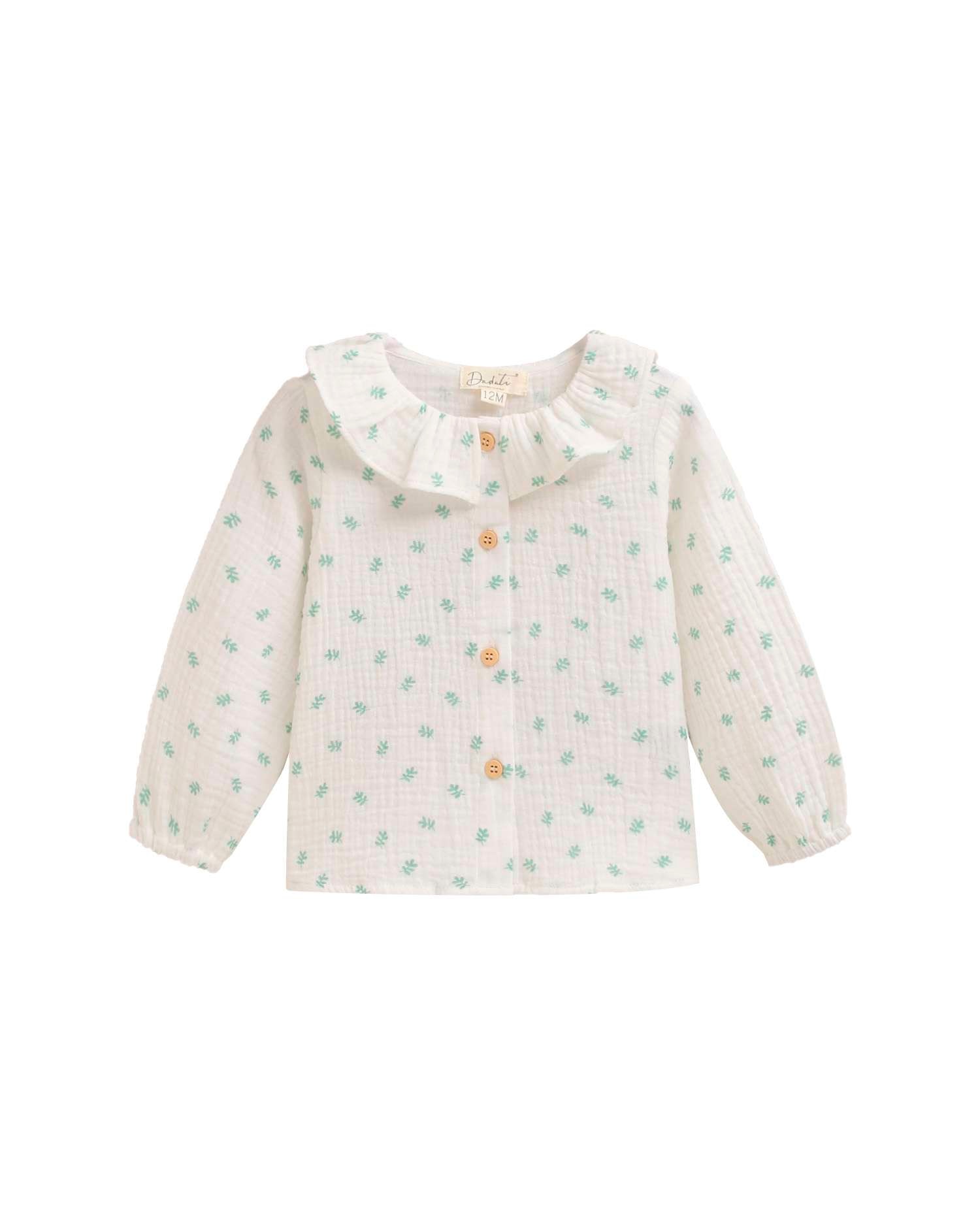 Blusa para Bebé com Estampado Floral Branco-1