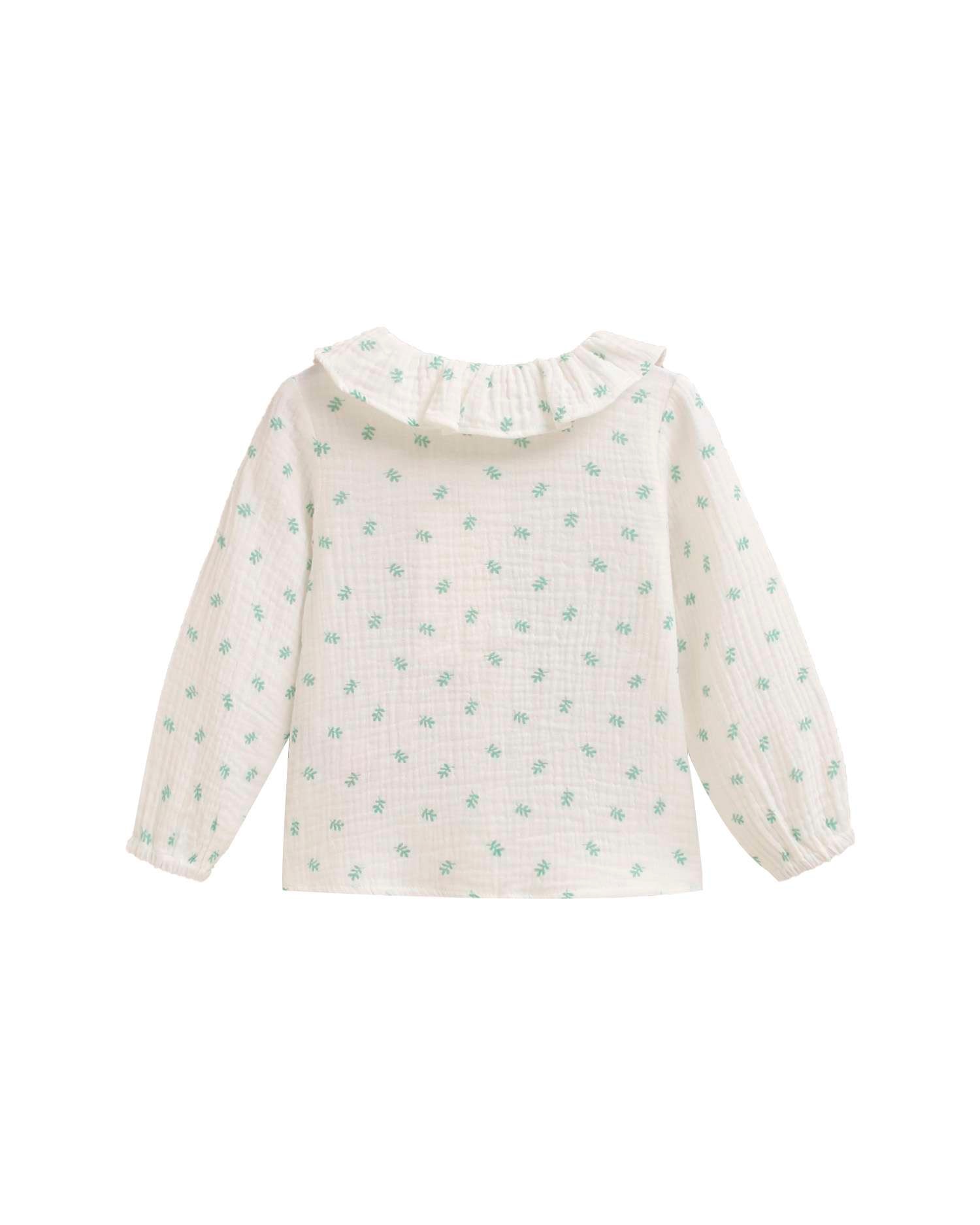 Blusa para Bebé com Estampado Floral Branco-2