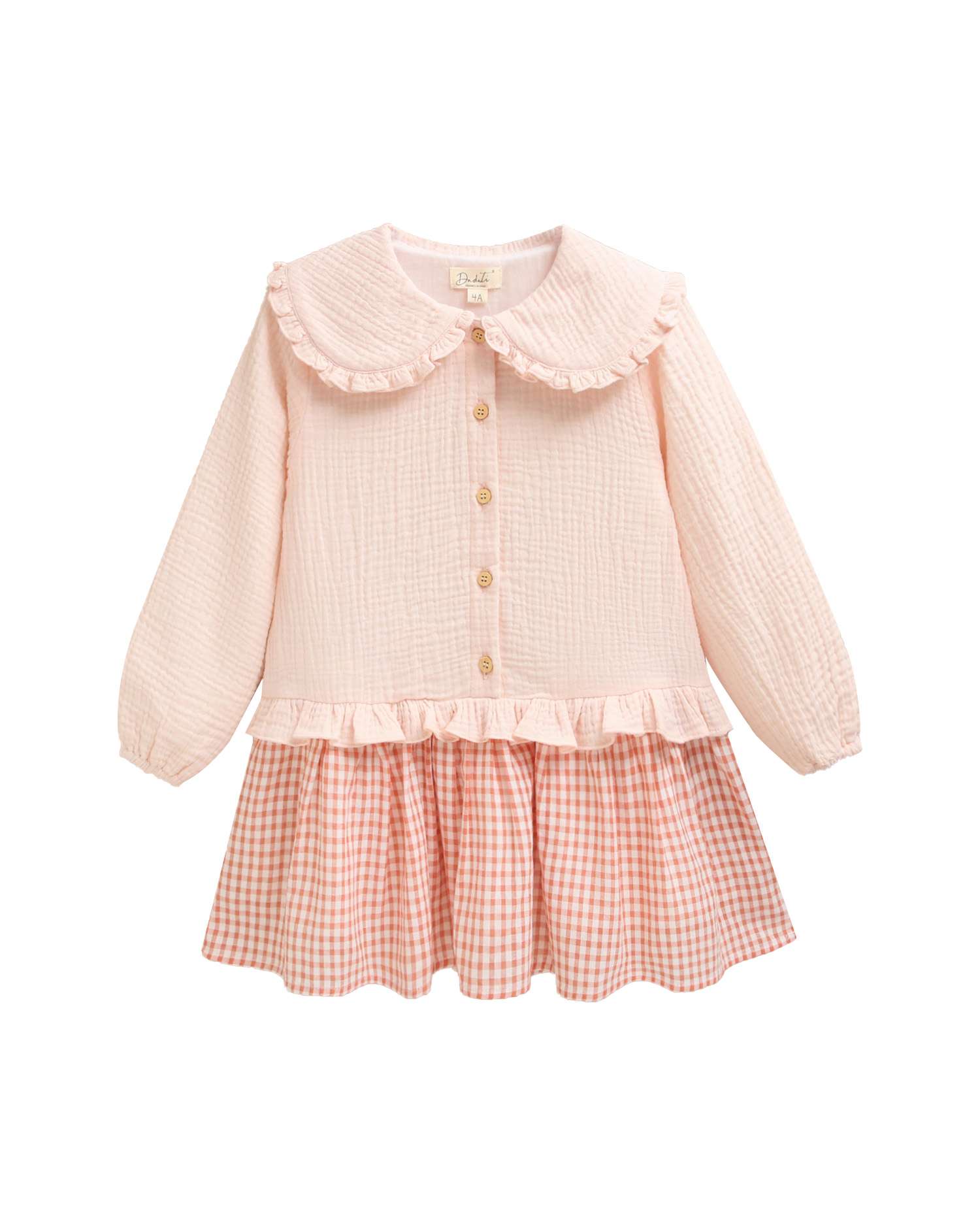 Imagem 0 de Vestido Infantil com Gola Peter Pan e Saia de Folho