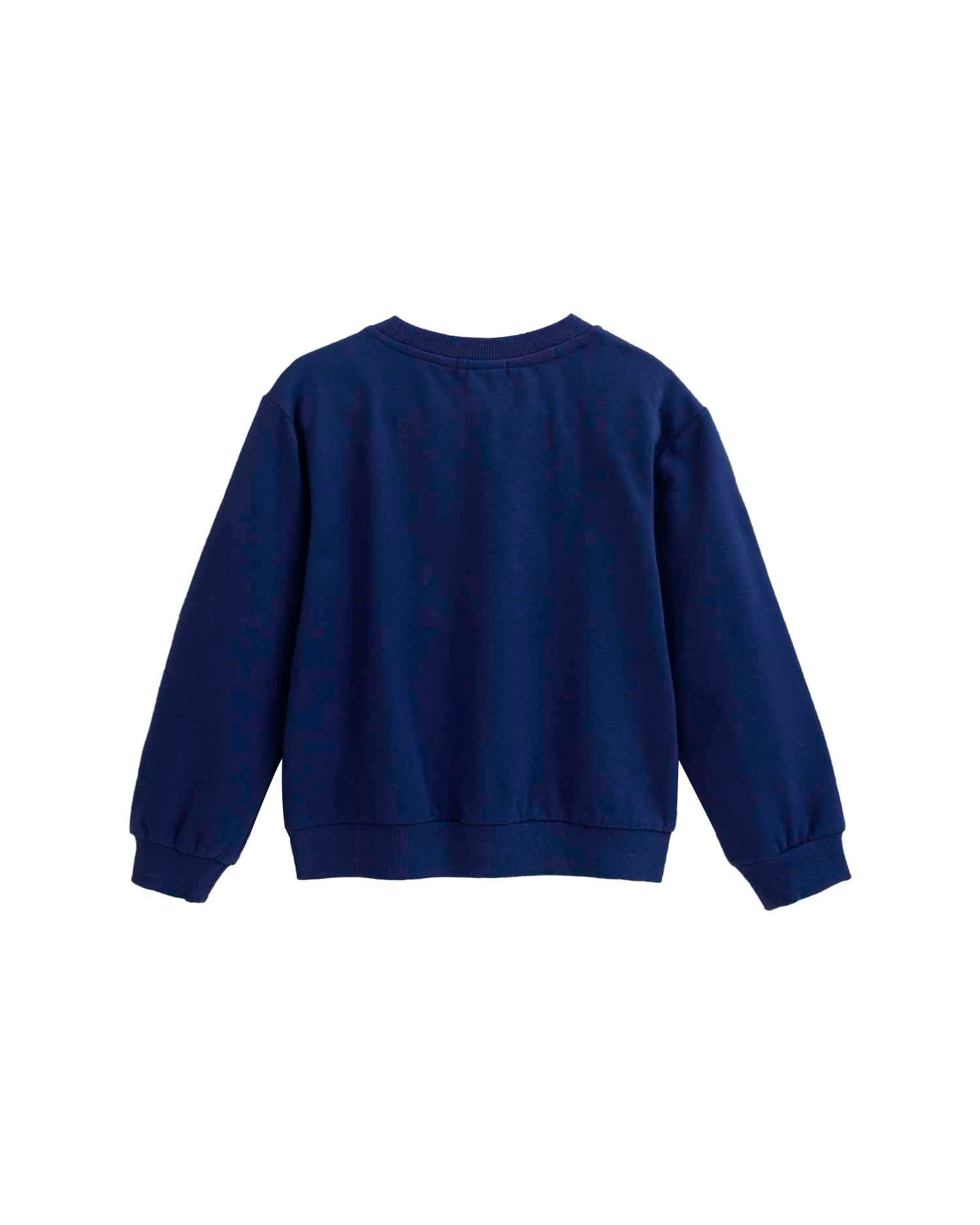 Sweatshirt Infantil com Gola Redonda e Desenho Frontal Azul-marinho-2
