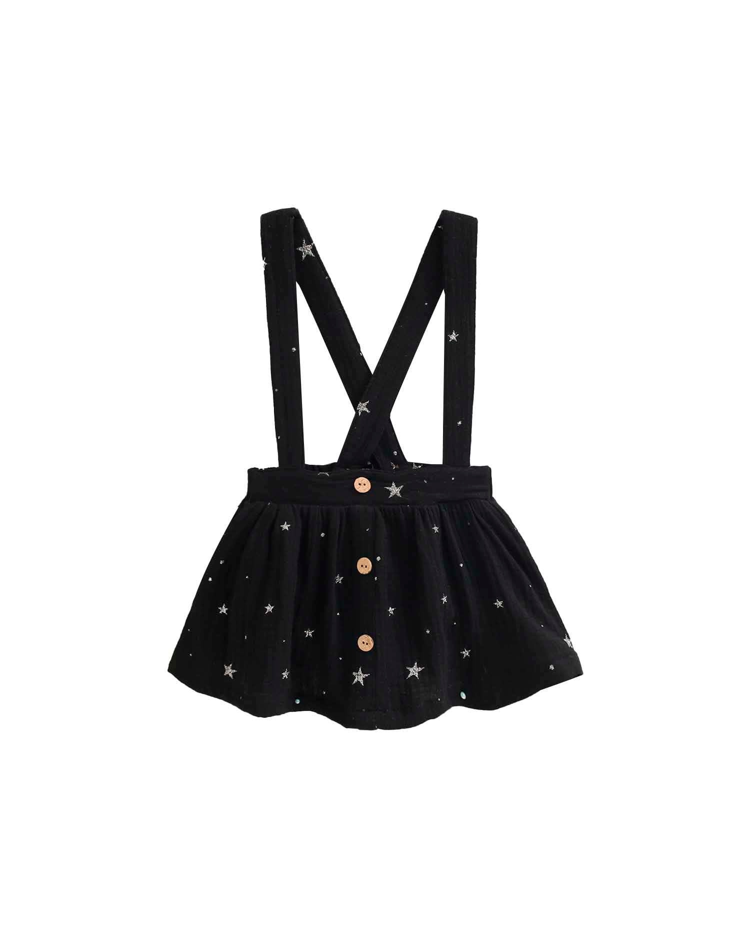 Macacão Curto para Bebé com Alças Estampado Preto-1