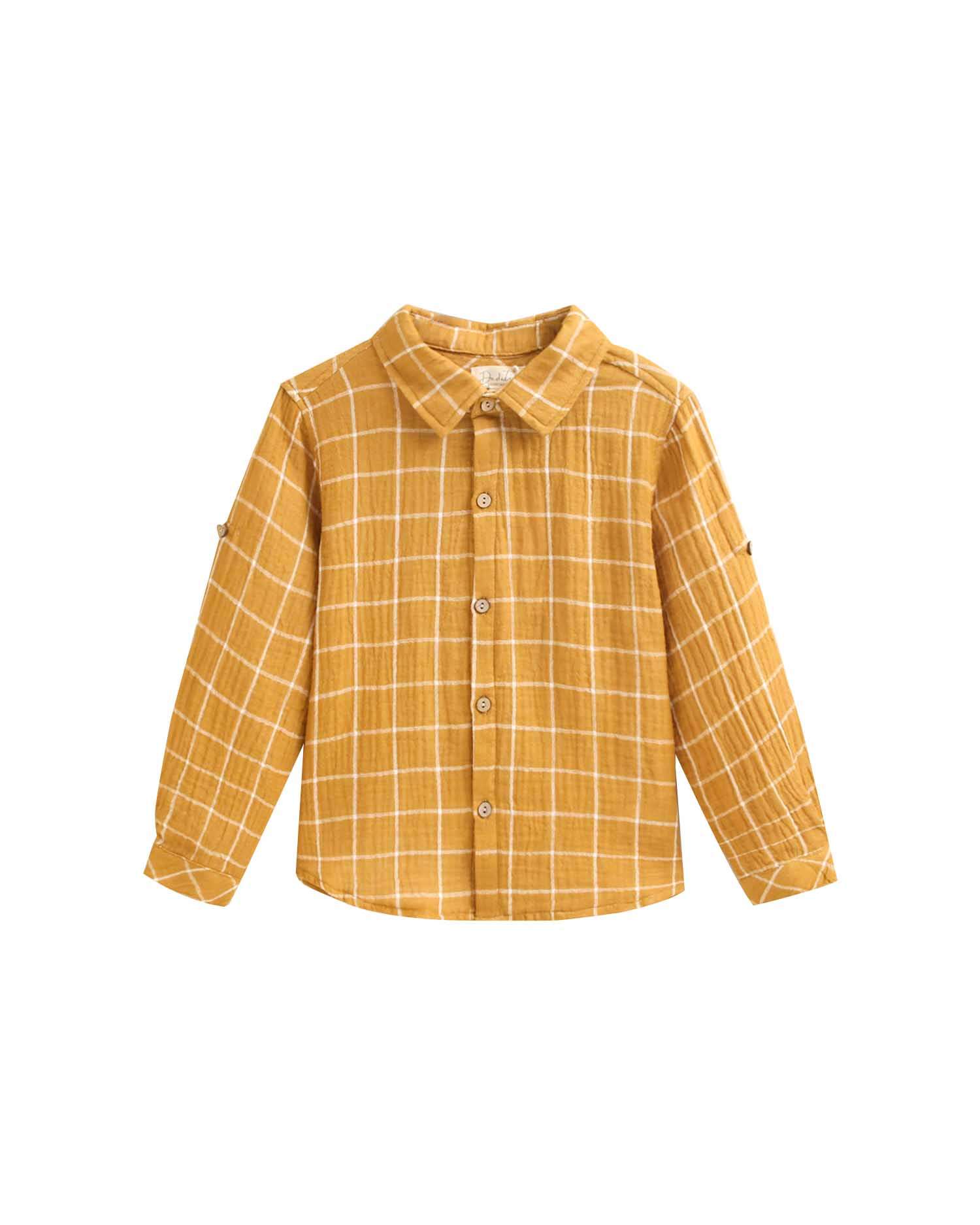 Imagem 0 de Camisa de niño de cuadros con cuello clásico
