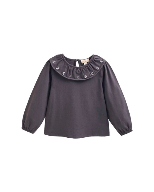 Imagem 0 de Blusa com Gola Folho e Bordados