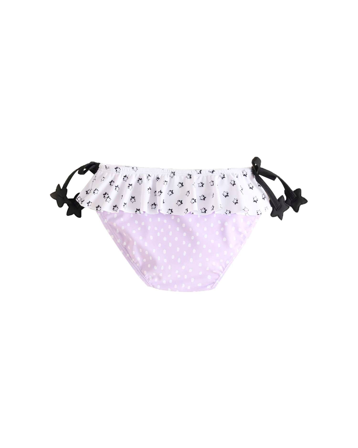 Gola de Bebé Estampada com Folho em Contraste Lilás-2