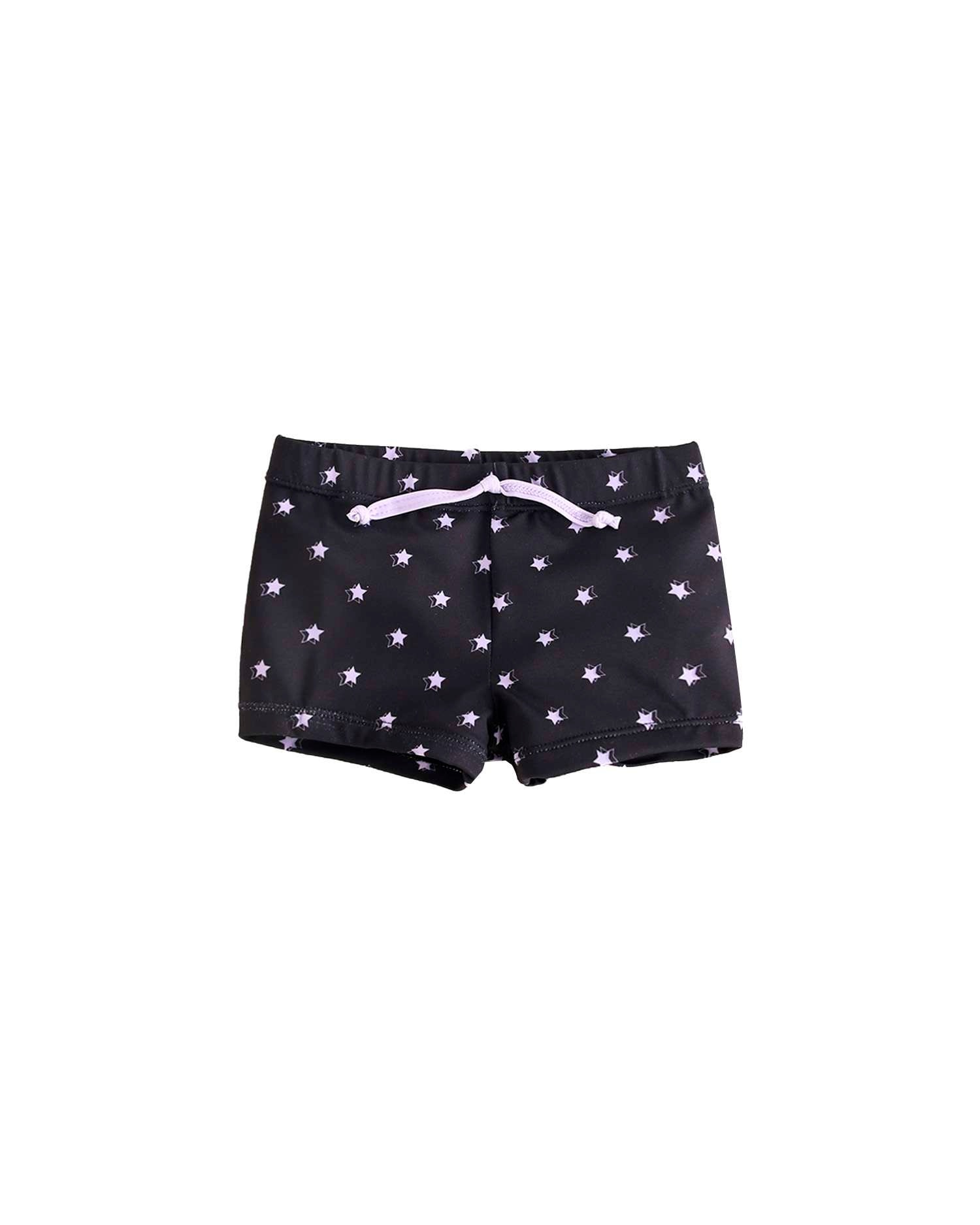 Boxer para Bebé com Estampado de Estrelas e Cordão de Ajuste Preto-1