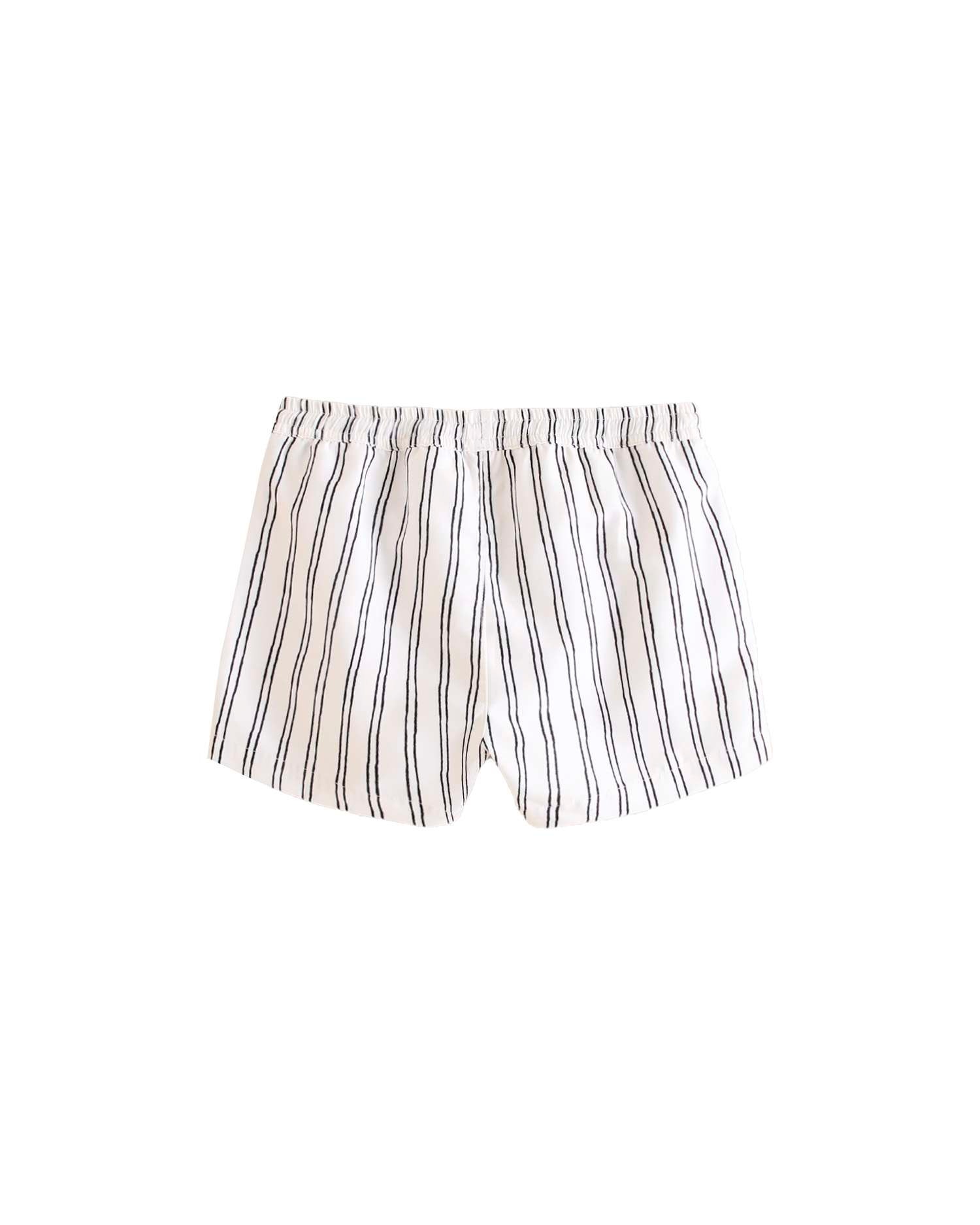 Fato de Banho Infantil com Estampado Às Riscas e Cordão de Ajuste Branco-2
