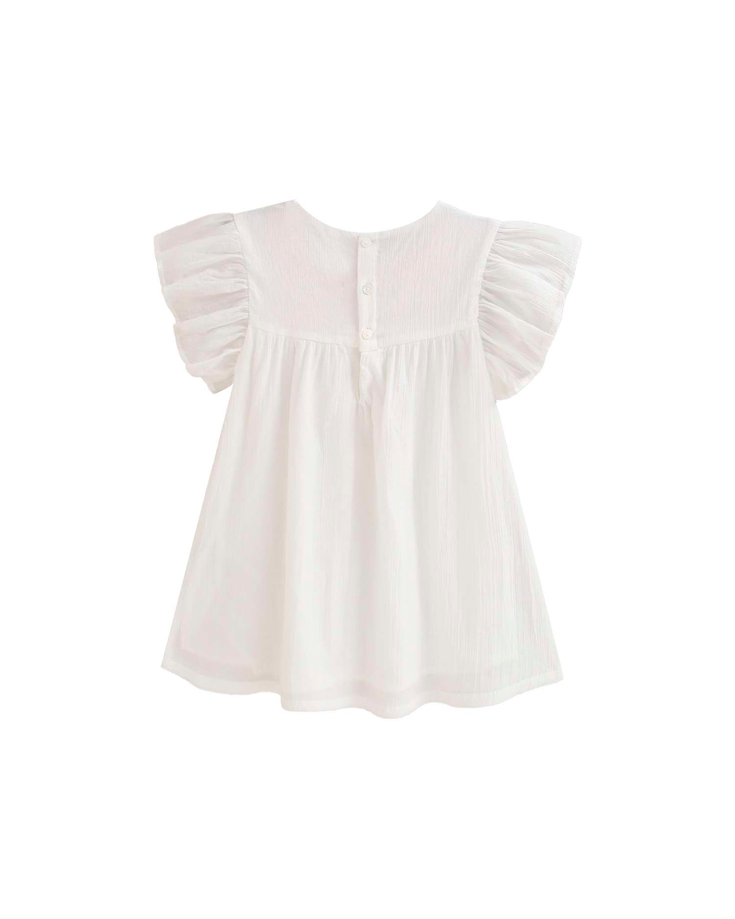 Vestido Infantil com Peitilho em Contraste Dadati Branco-3