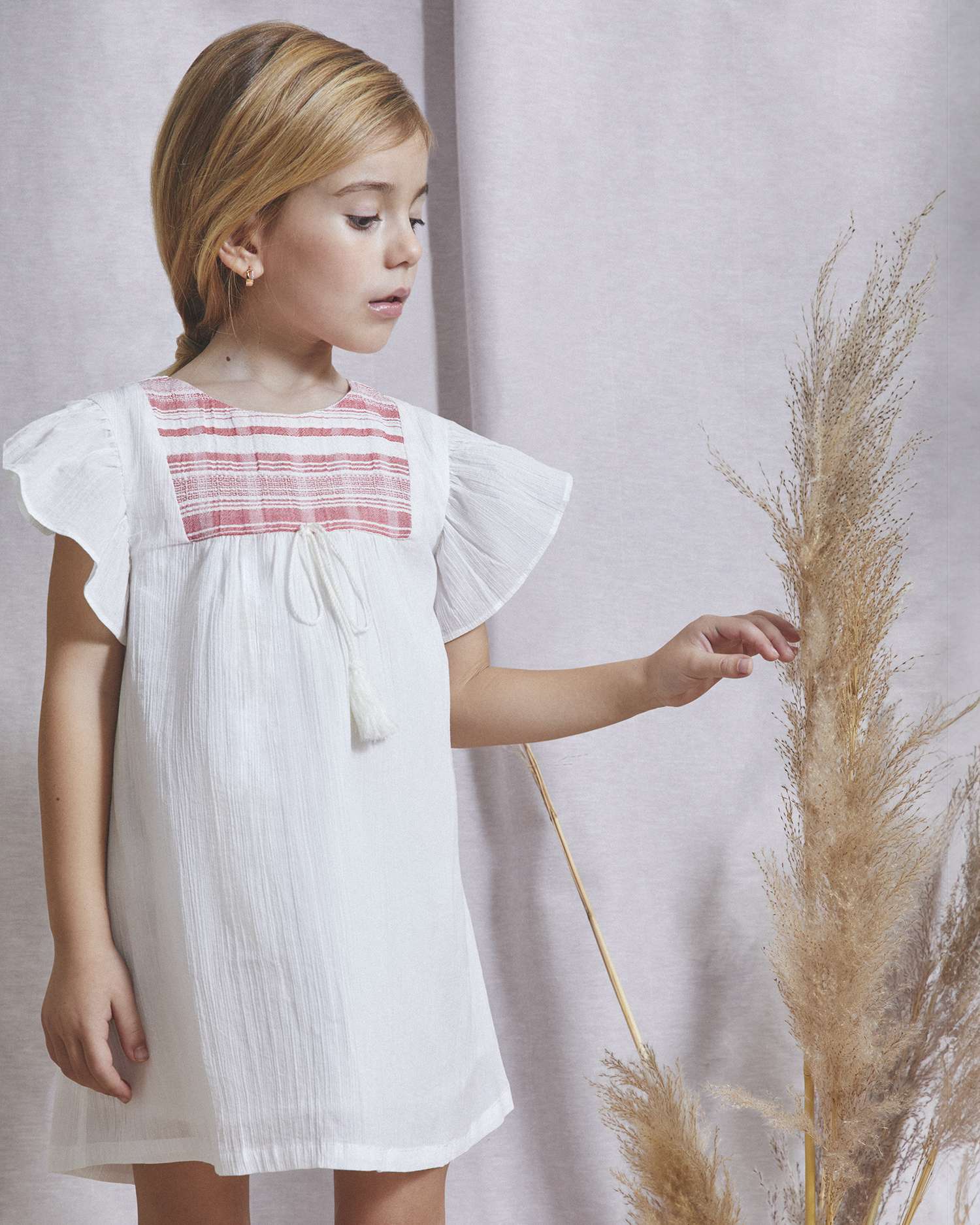 Imagem 0 de Vestido Infantil com Peitilho em Contraste
