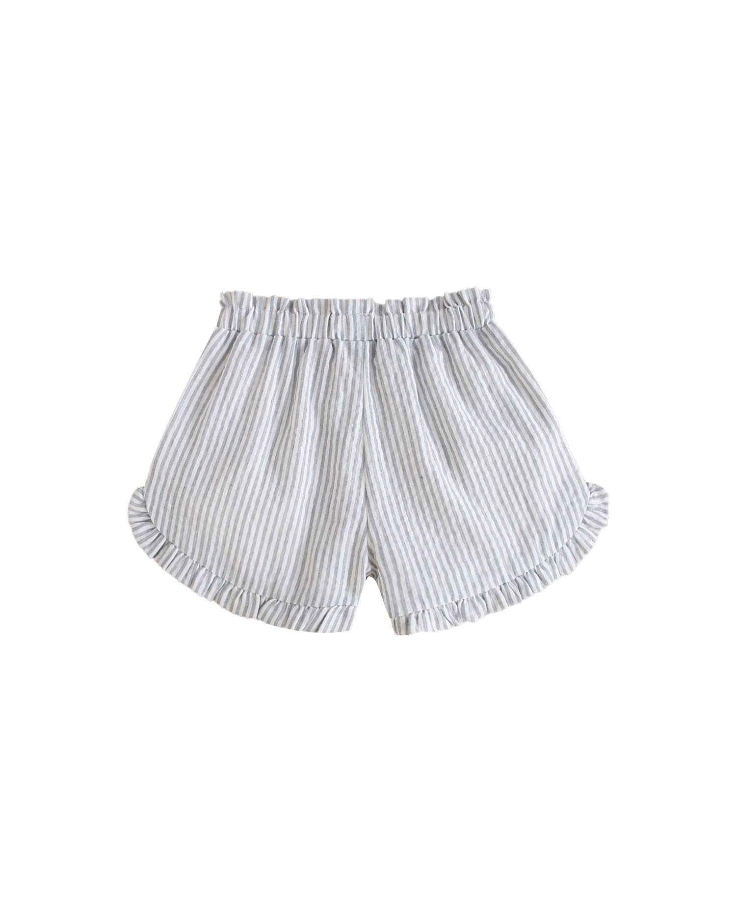 Short Infantil Às Riscas com Cintura Elástica Dadati Cinzento-claro-2