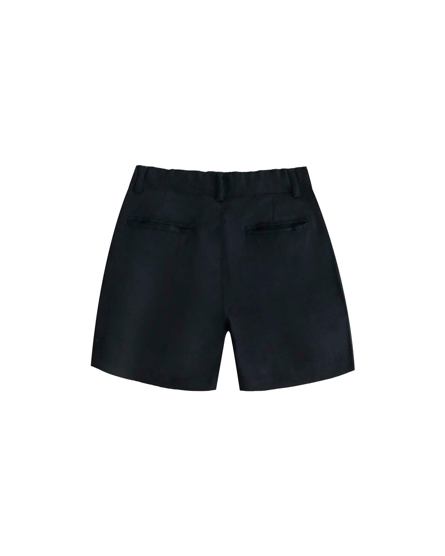 Bermuda Lisa com Cintura Ajustável Preto-2