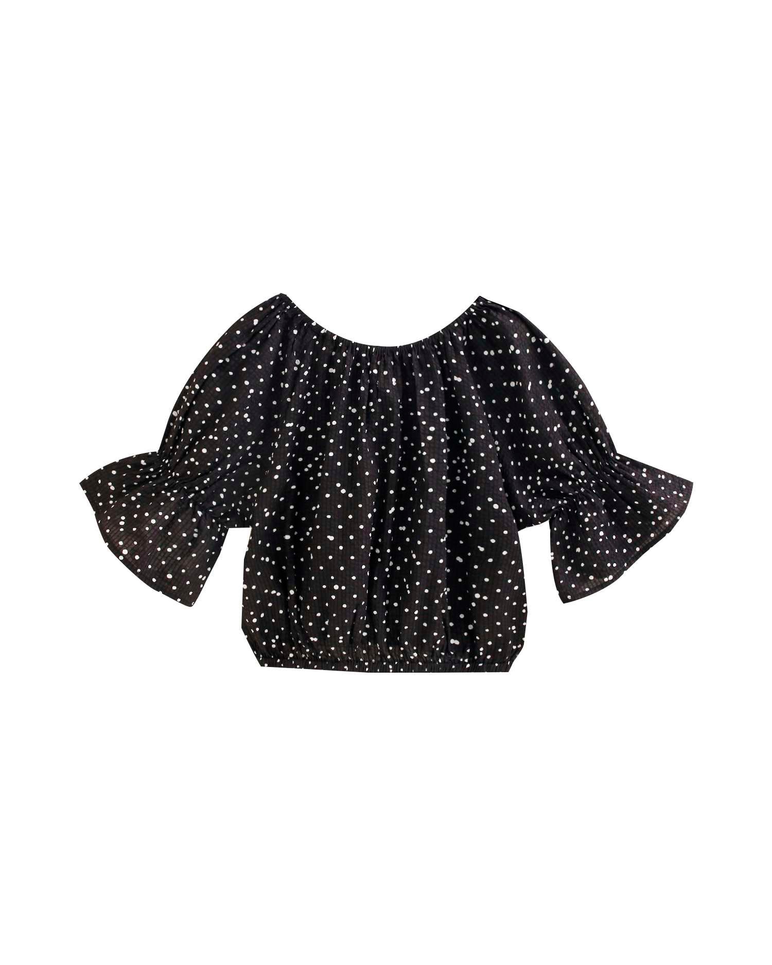 Top Infantil com Bolinhas Preto-2