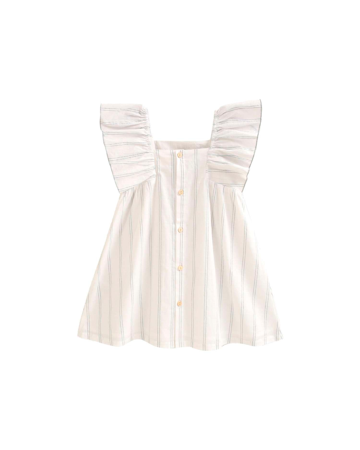 Vestido Infantil Às Riscas com Decote Quadrado Dadati Branco-3