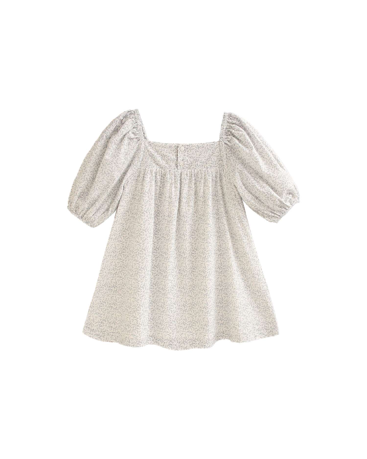 Vestido Infantil Estampado com Mangas Abalonadas Dadati Cinzento / Branco-3