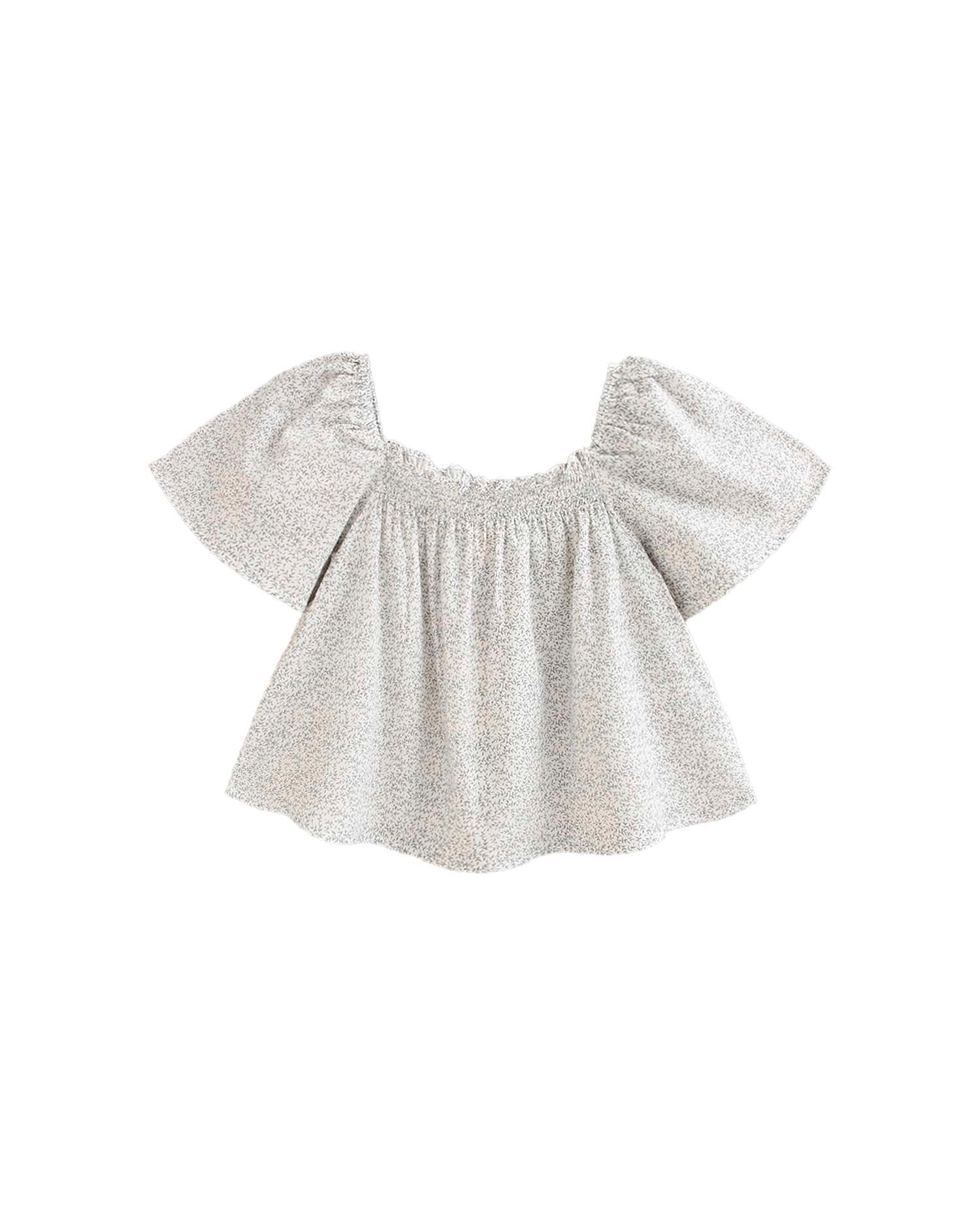 Imagem 0 de Blusa Infantil de Folho com Estampado de Folhas
