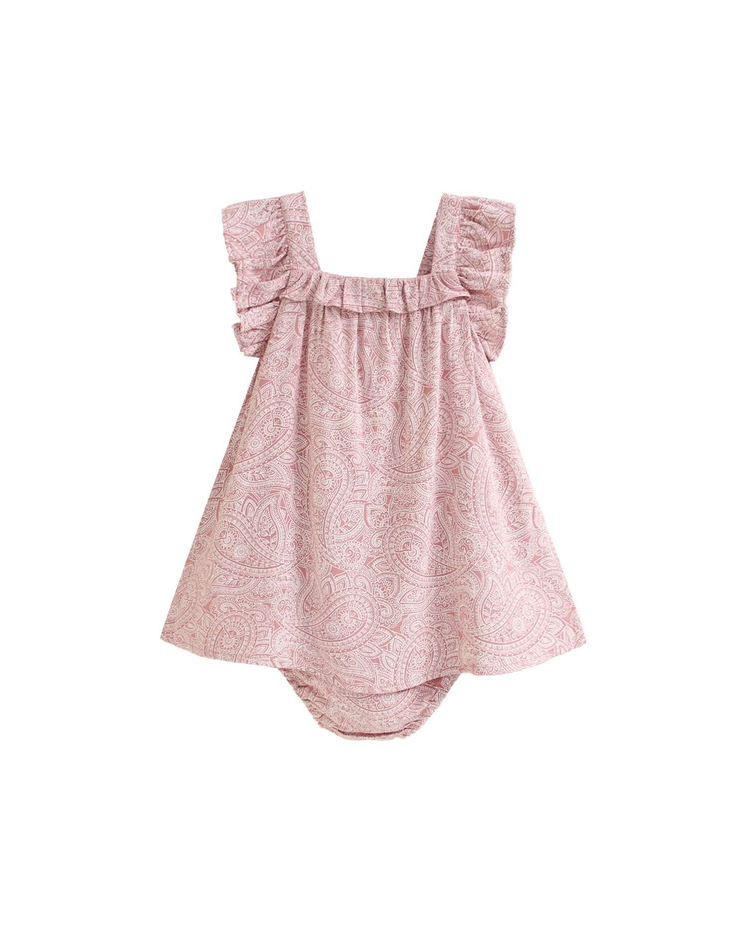 Imagem 0 de Vestido para Bebé com Estampado Paisley e Gola em Conjunto