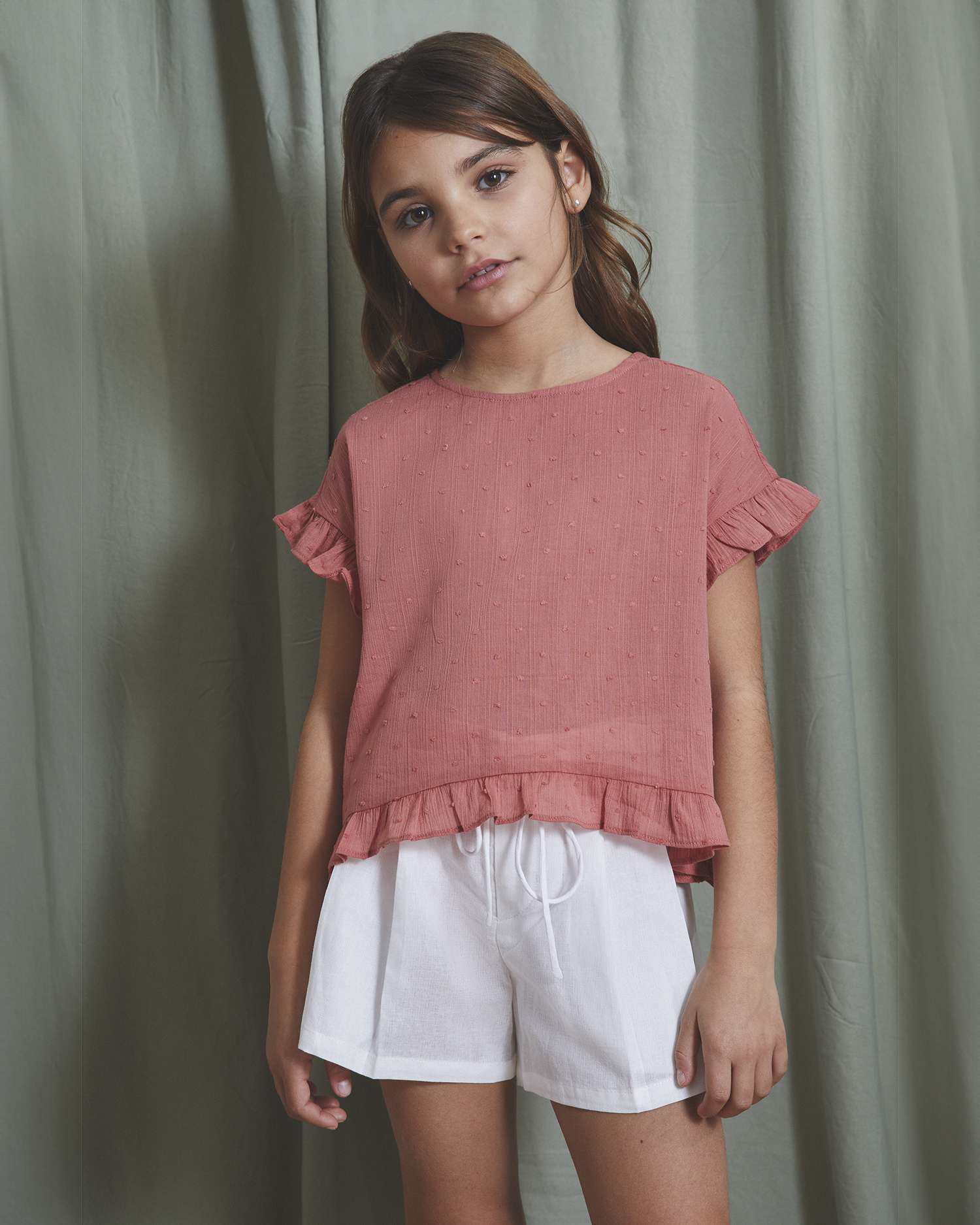 Blusa Infantil em Plumeti Dadati Coral-1