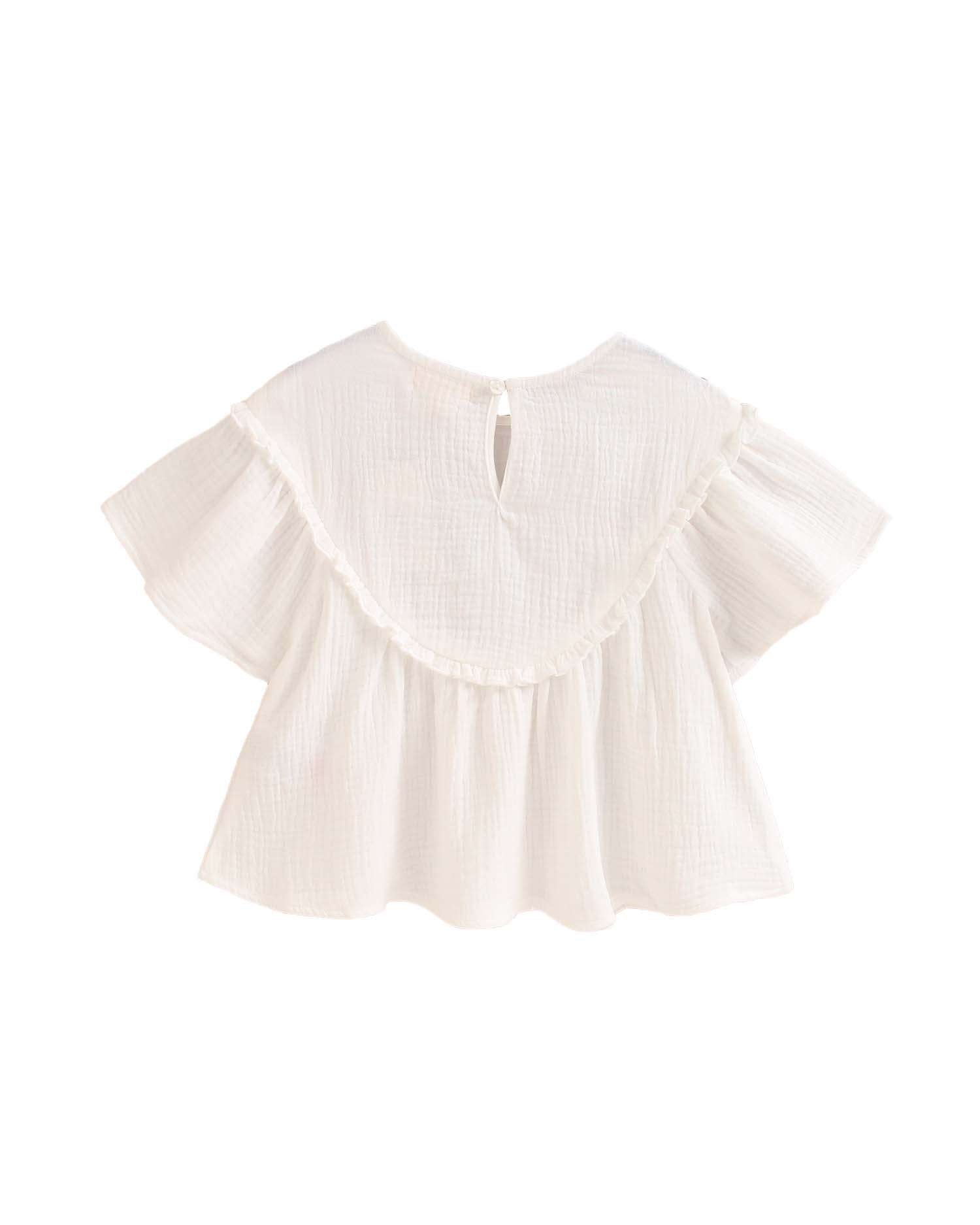 Blusa Infantil de Bambula Branco-2