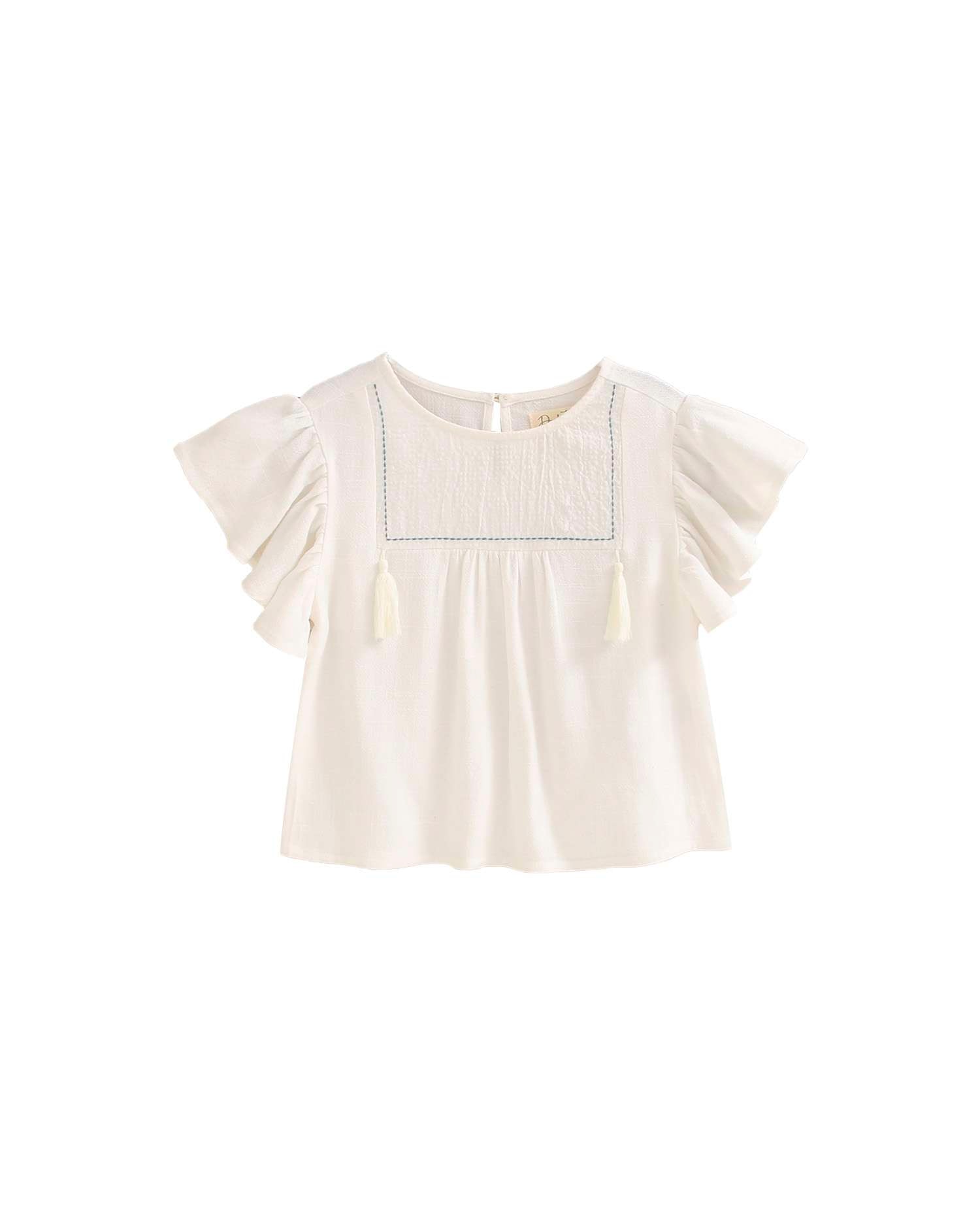 Blusa Infantil com Detalhe de Pesponto na Peixeira Dadati Cru-1
