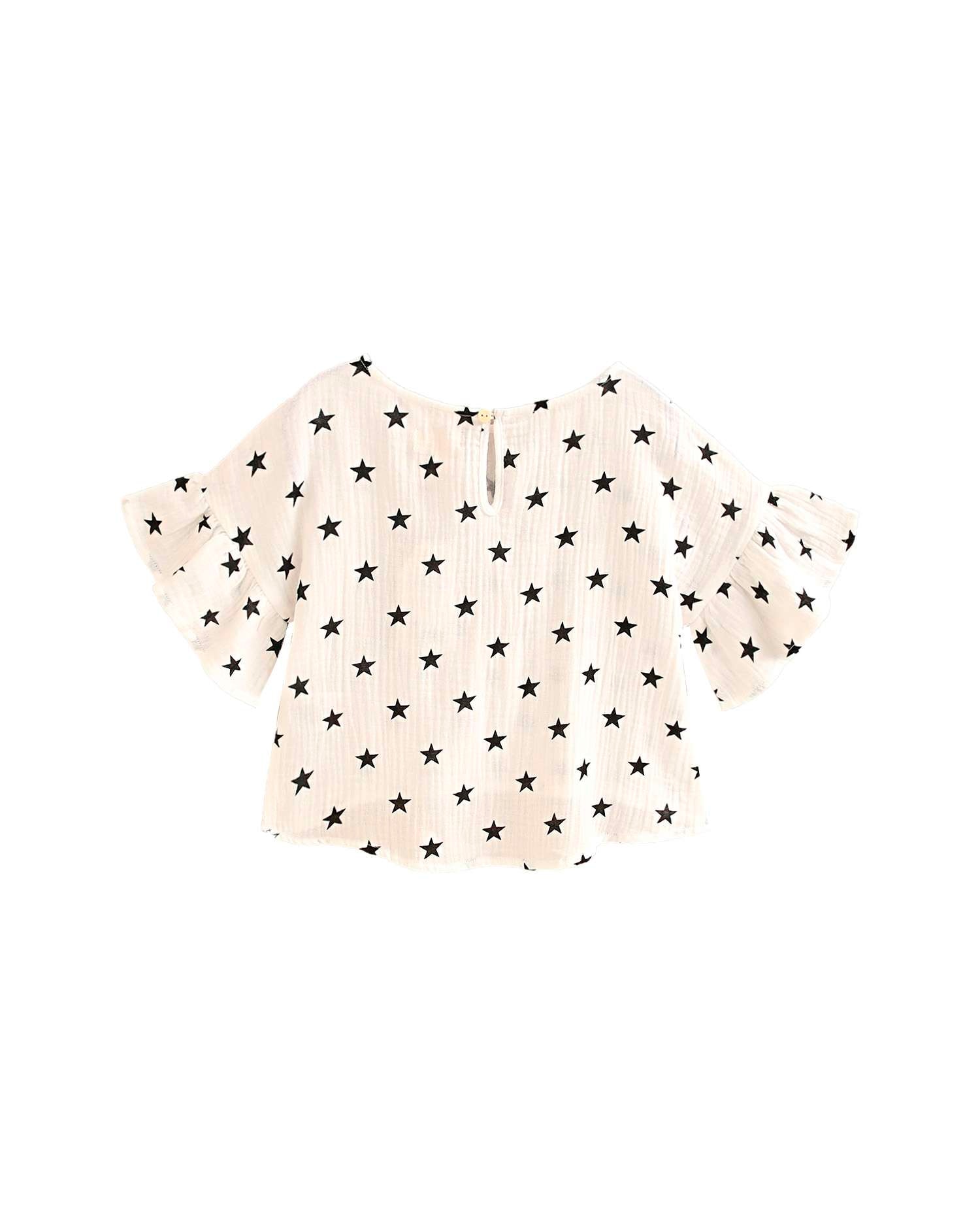 Blusa Infantil com Estampado de Estrelas Branco-3