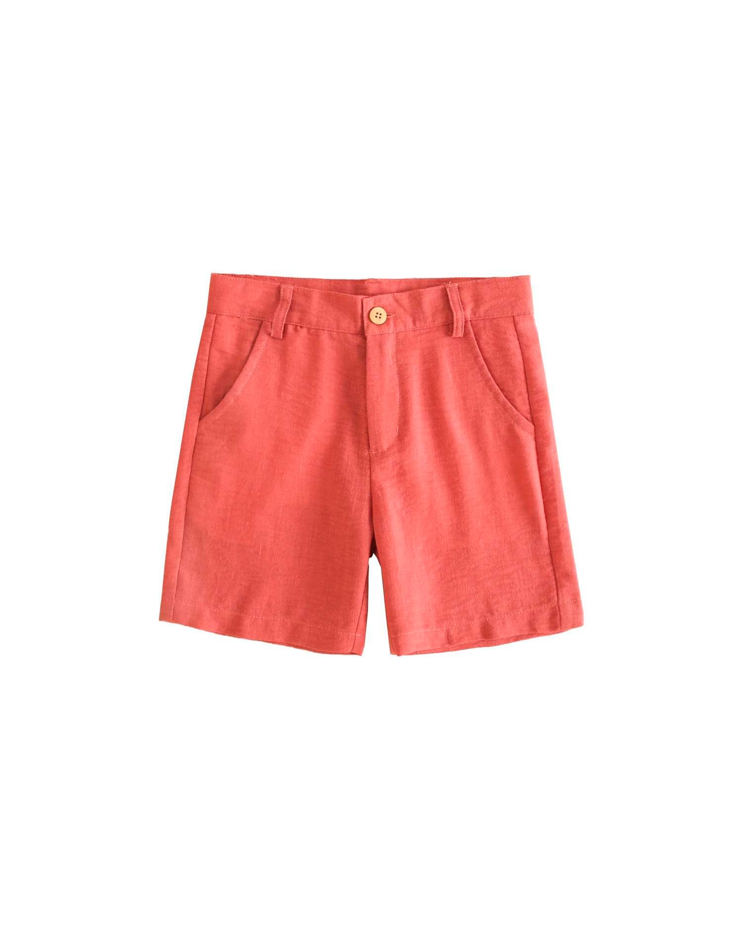 Bermudas Lisa com Cintura Ajustável Coral-1