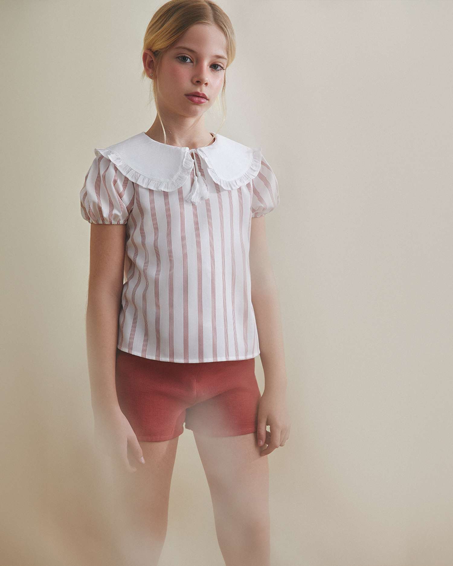 Short Infantil com Cintura Elástica e Bolsos Vermelho-1