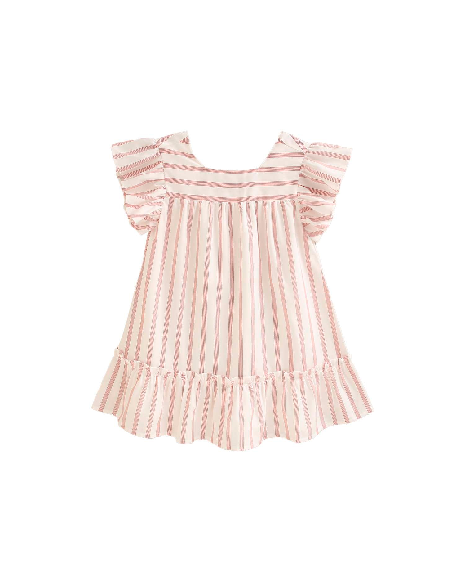 Vestido Infantil Às Riscas Dadati Vermelho-1
