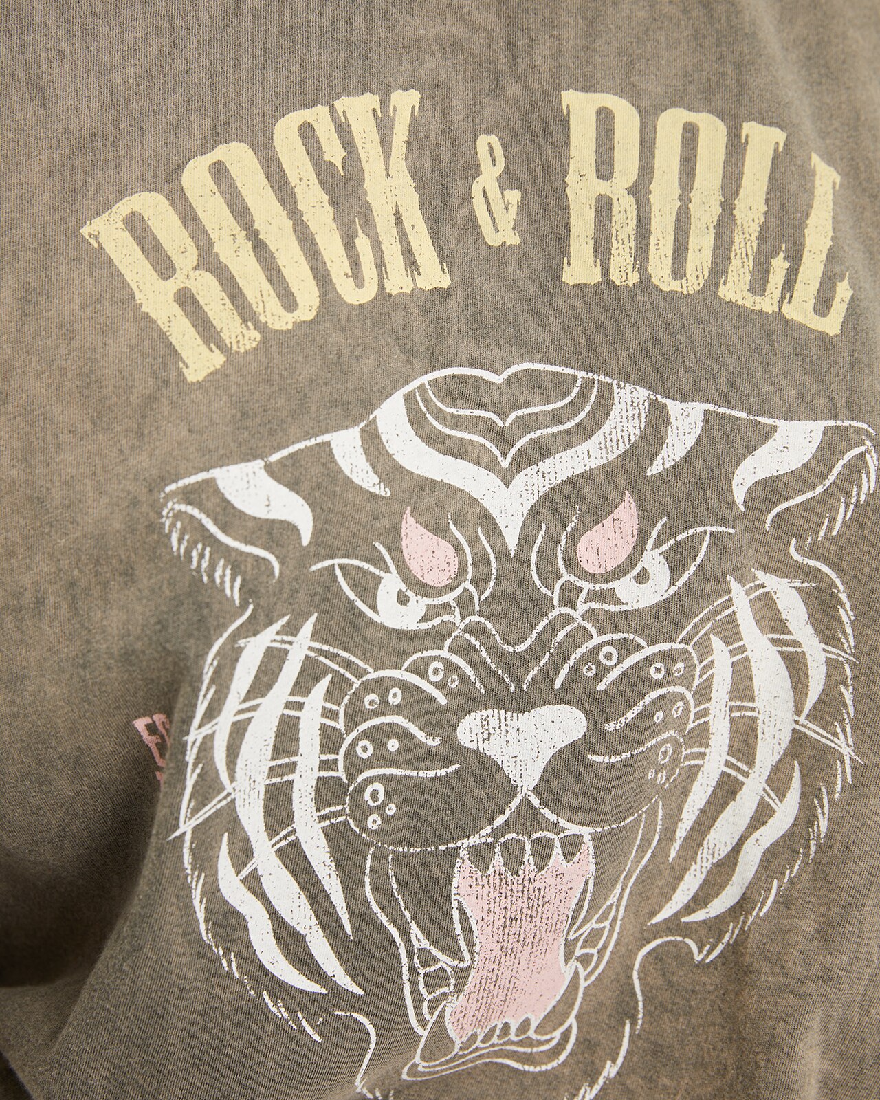 T-shirt de Algodão Orgânico com Ilustração Frontal Bege-5