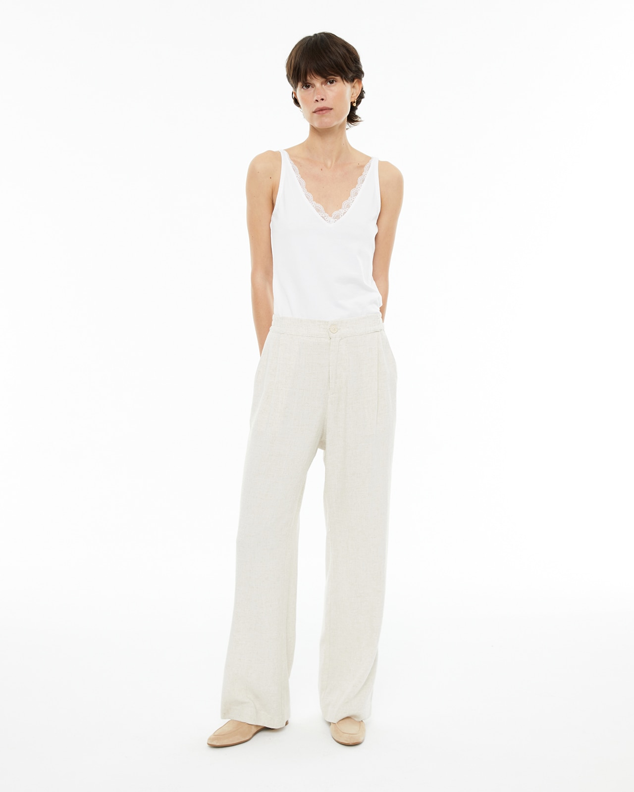 Top com Renda e Alças Ajustáveis Branco-3